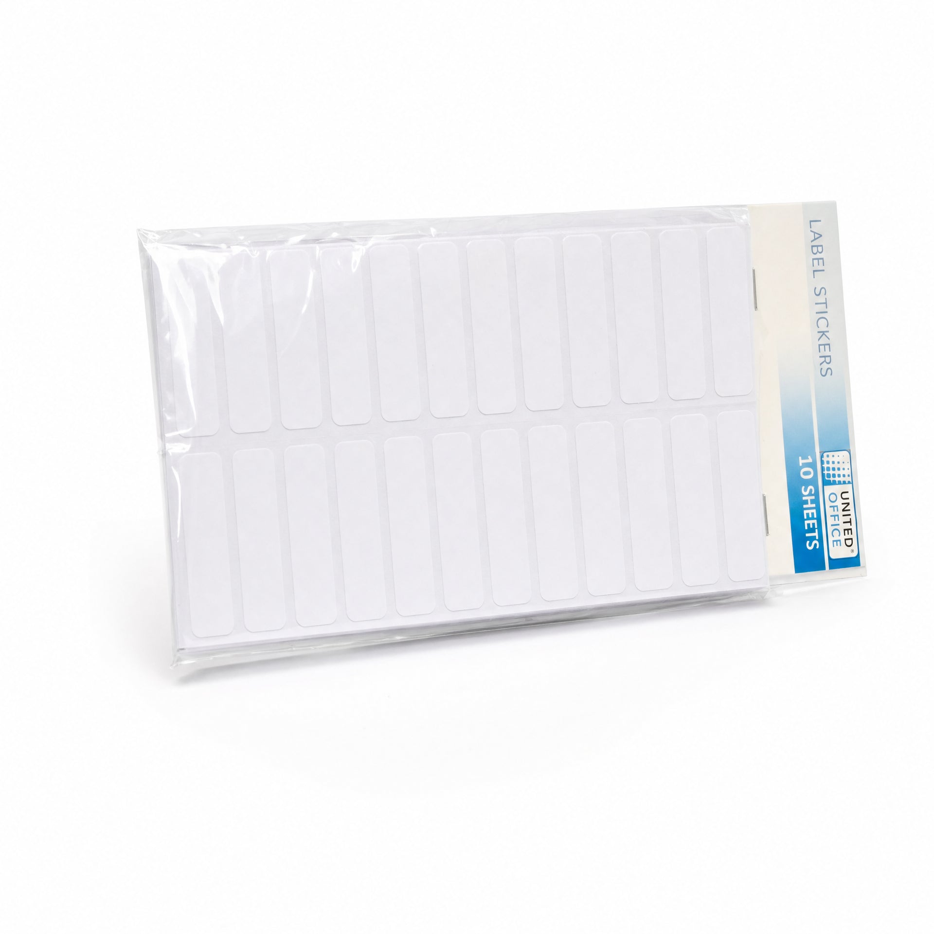 Etiquetas adhesivas blancas rectangulares, paquete de 10 hojas