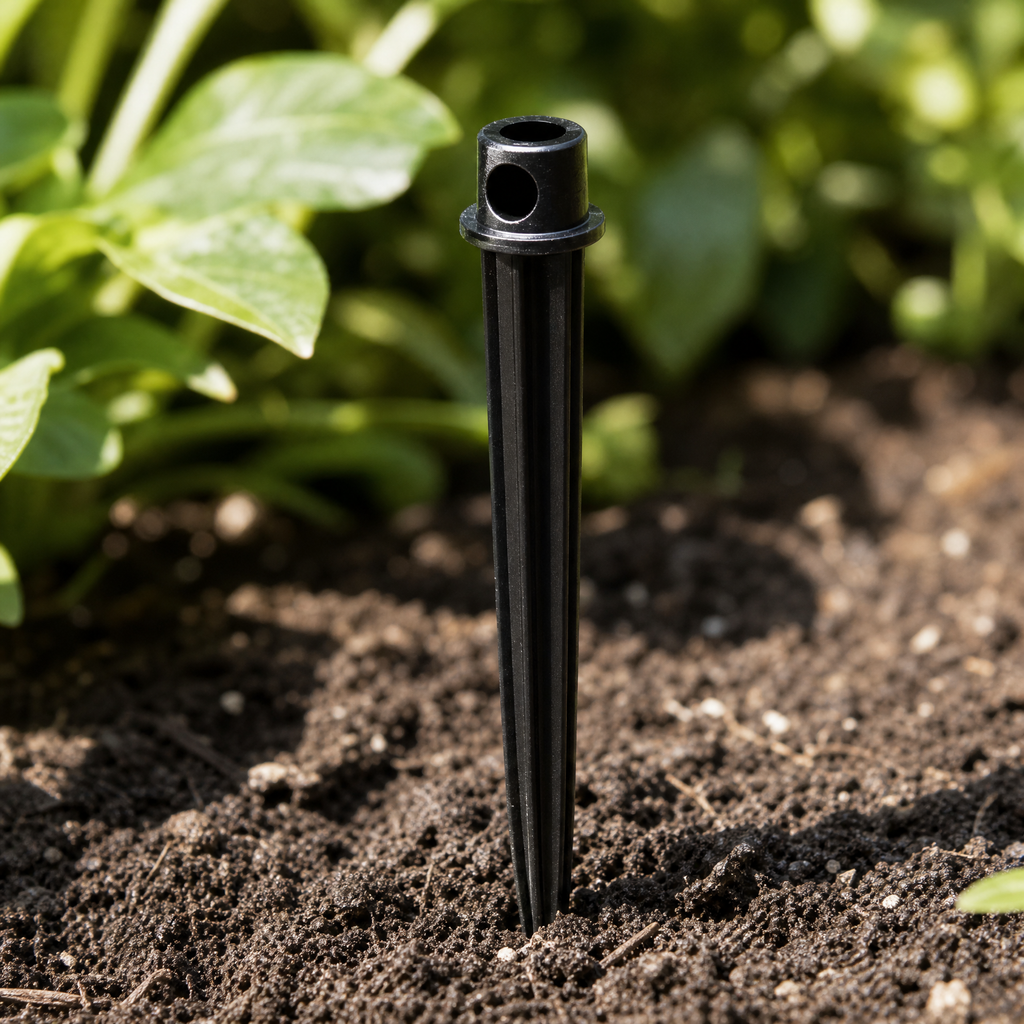 Estacas negras para jardín con punta afilada — pack en bolsa