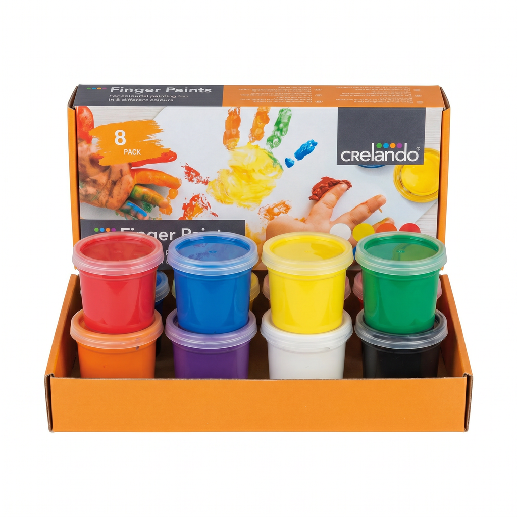 Pinturas de Dedos Crelando — Pack 8 Colores