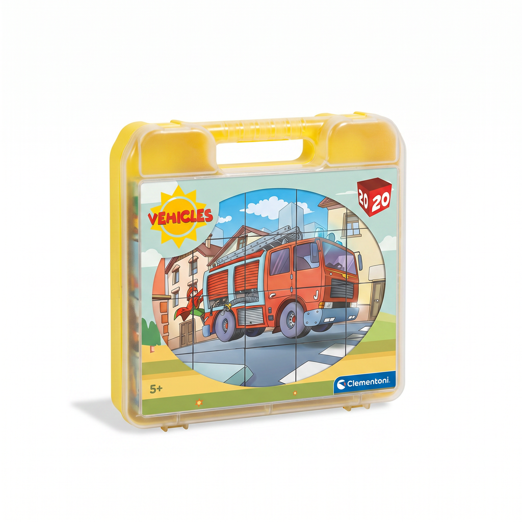 Puzzle de Cubos Vehículos Clementoni — 20 Cubos