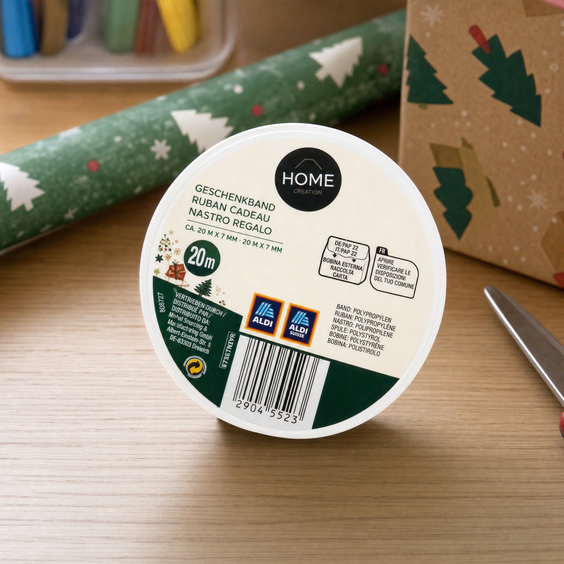 HOME cinta de regalo con motivos navideños 20 m