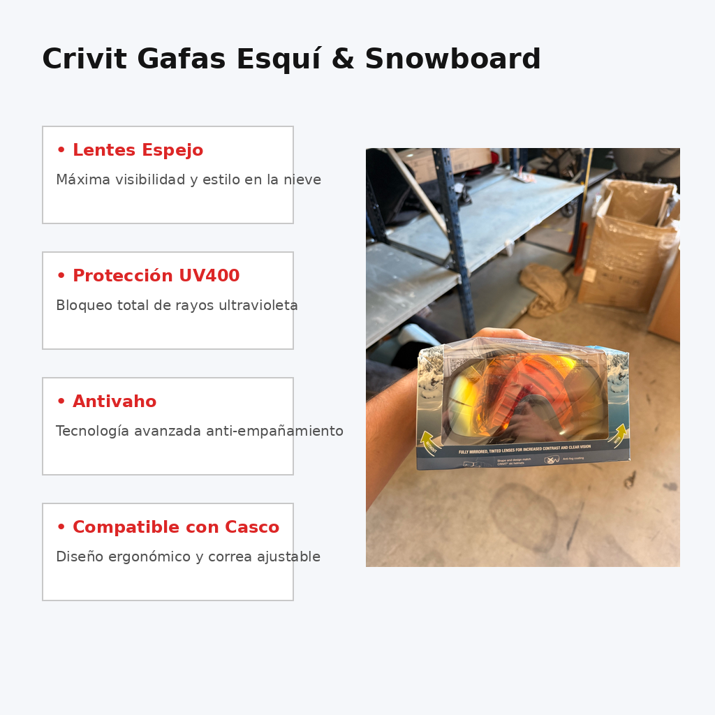 Crivit Gafas Esqui Snowboard Lentes Espejo