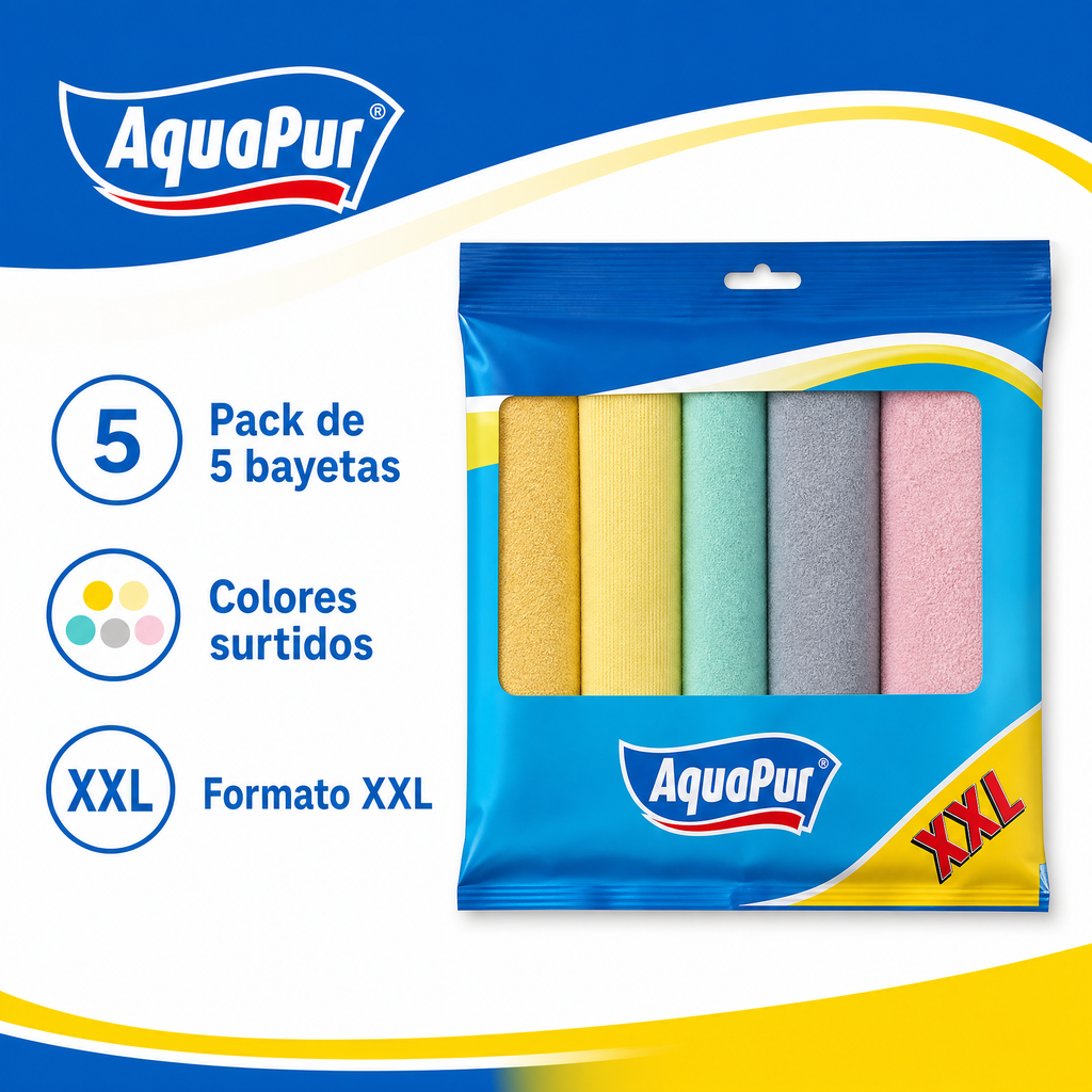 Aquapur pack de bayetas de limpieza colores pastel (XXL)