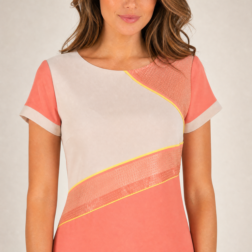 Vestido Salmón con Lentejuelas · Tallas 38 y 40 | Rac & Tac