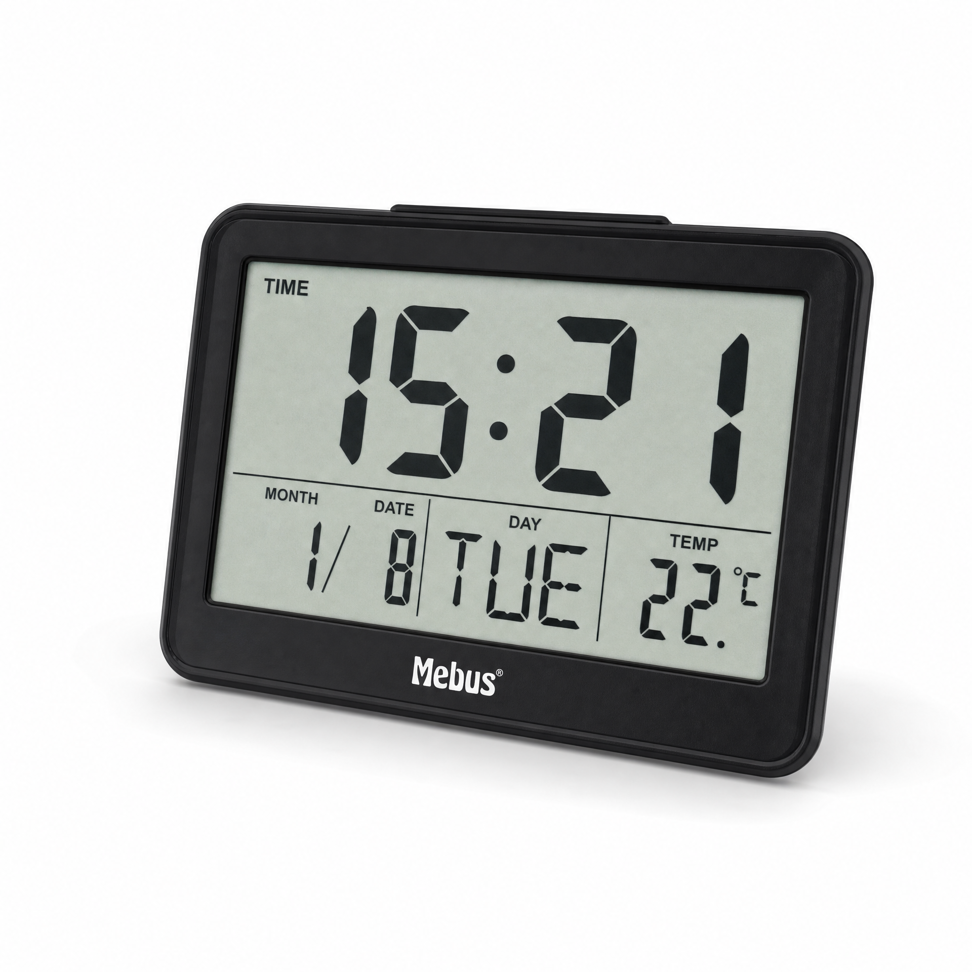 Mebus reloj despertador digital con pantalla extra grande y termómetro