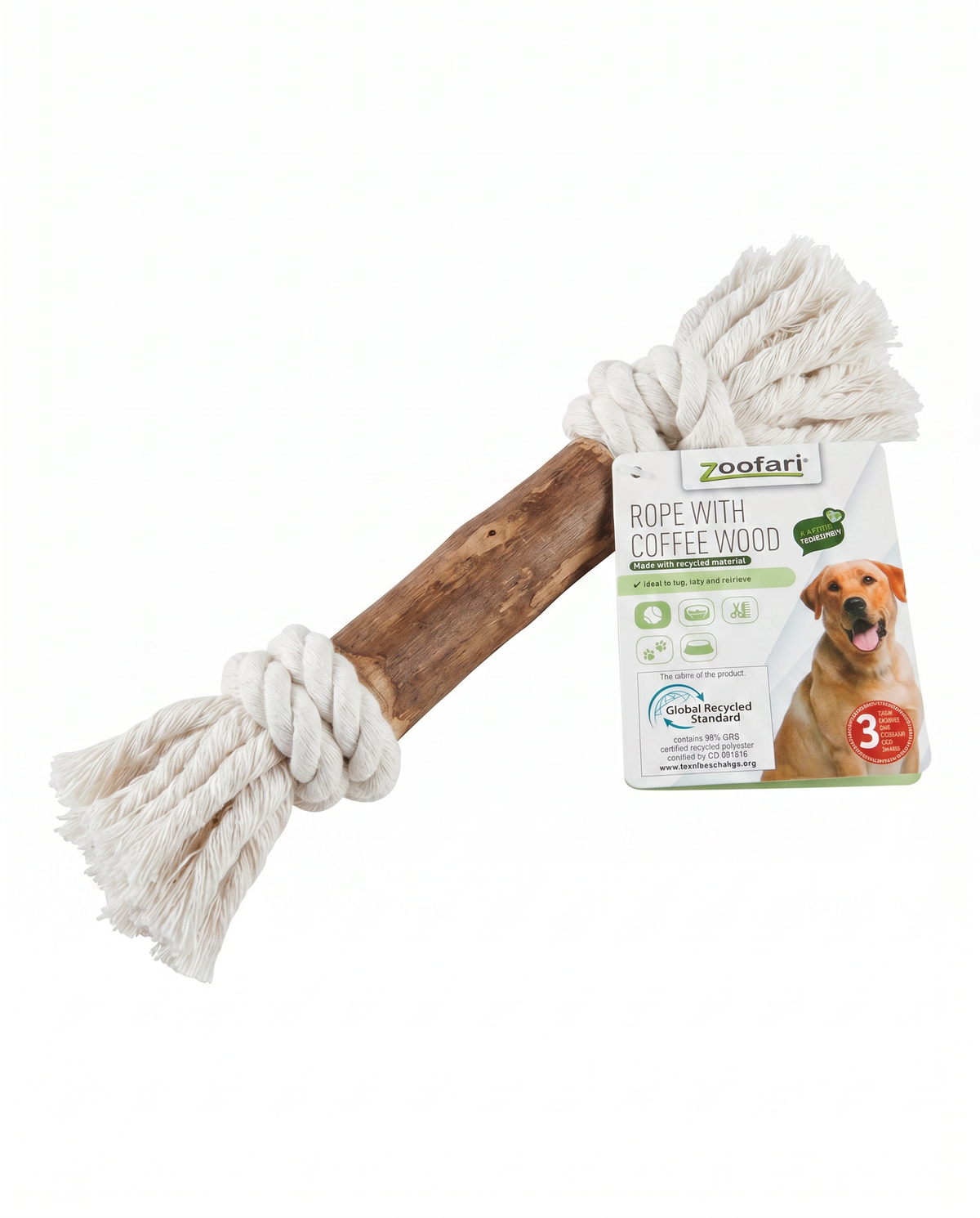 Juguete Cuerda con Madera de Café Zoofari