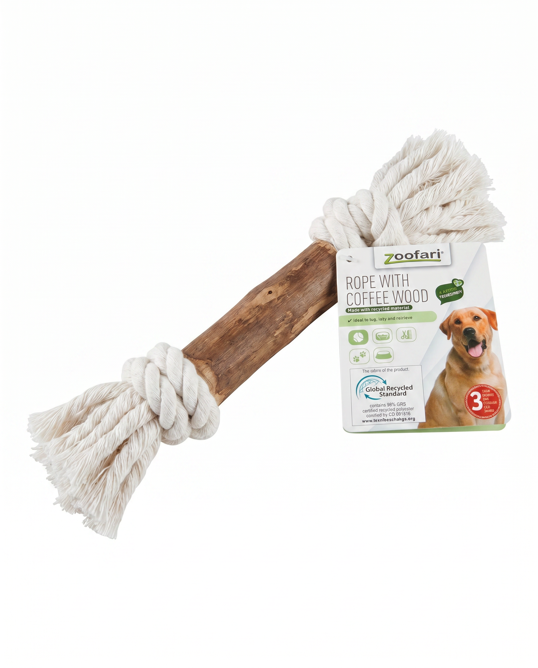 Juguete Cuerda con Madera de Café Zoofari