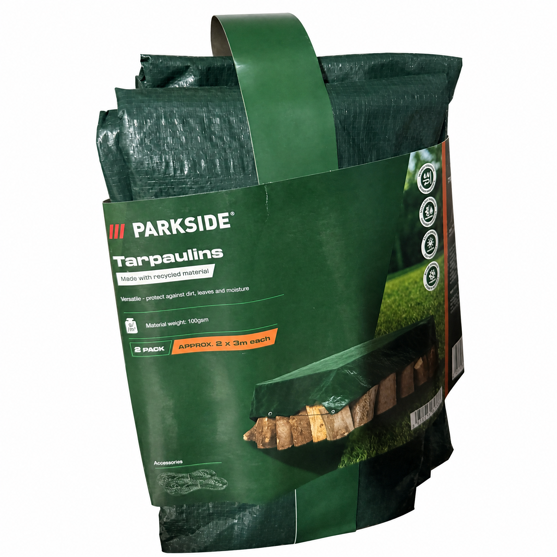 Parkside lonas protectoras para jardín con ojales y cuerdas