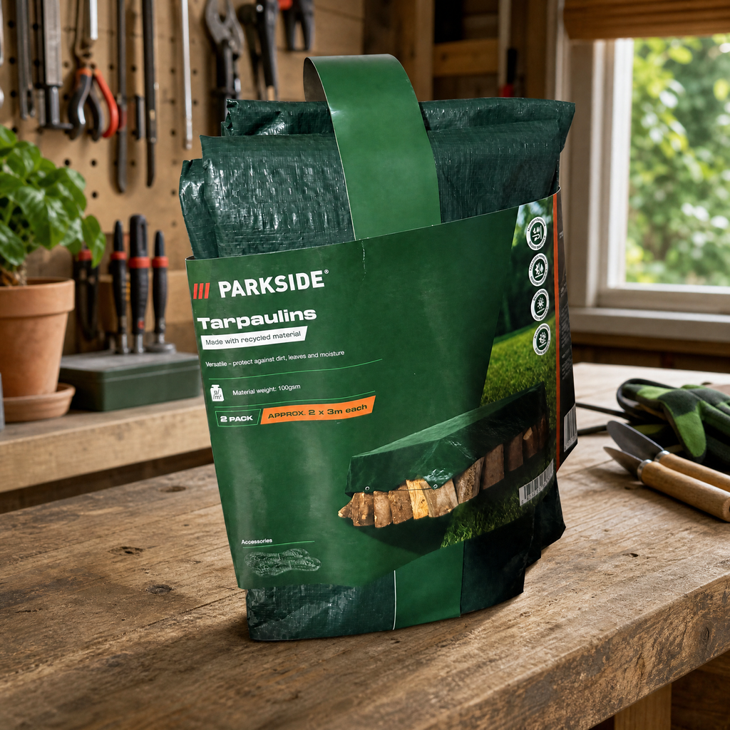 Parkside lonas protectoras para jardín con ojales y cuerdas