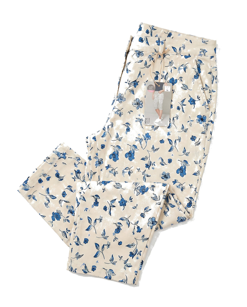 Pantalón Pirata Mujer Up2Fashion — Flores Azules