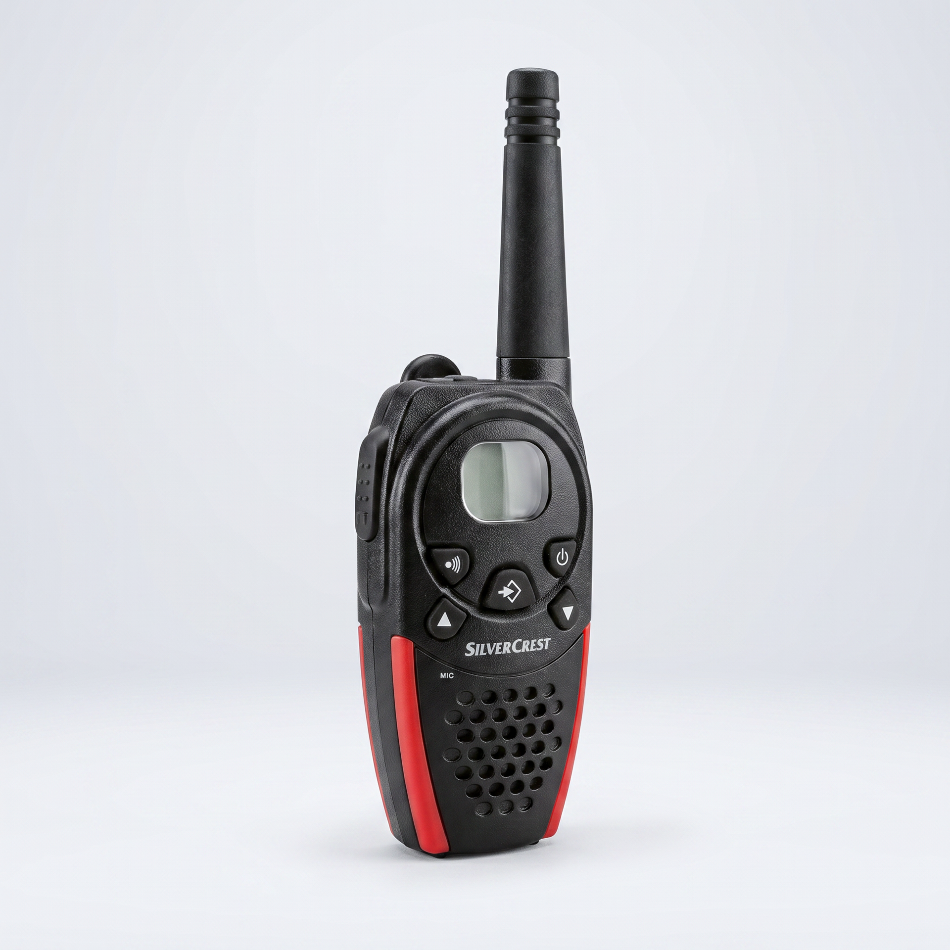 SilverCrest Walkie-Talkie PMR Negro y Rojo – 1 Unidad