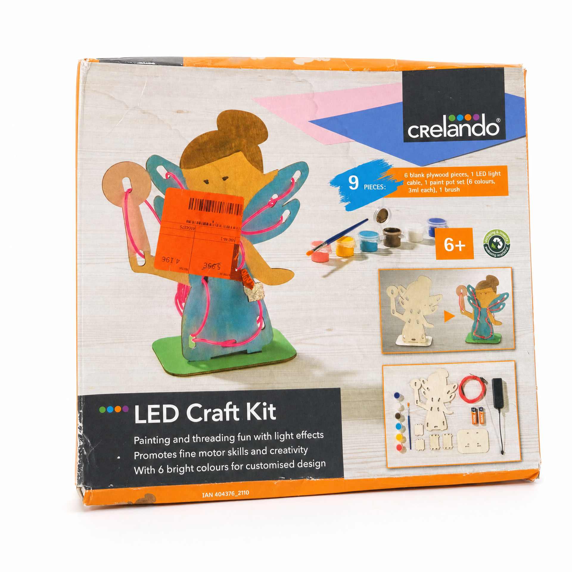 Crelando Kit Creativo LED de Ángel, 9 Piezas