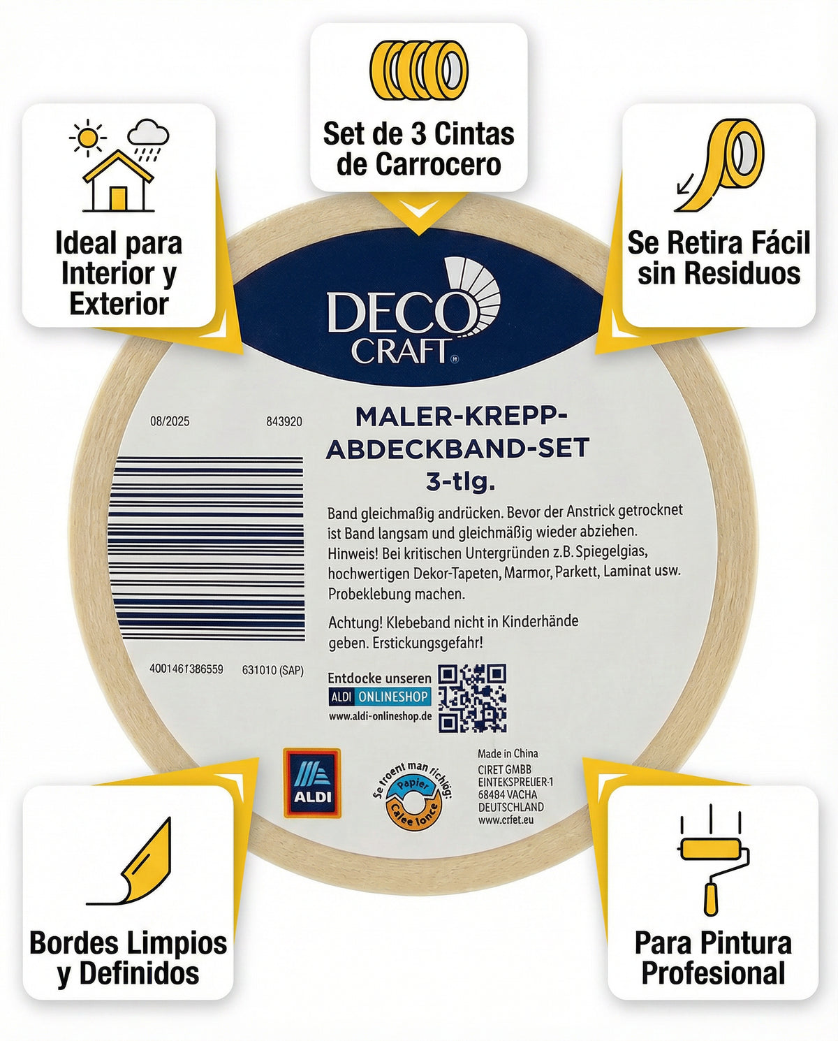 Set 3 Cintas de Carrocero Deco Craft Pintura