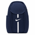 Mochila Nike azul marino con logotipo visible y compartimento principal
