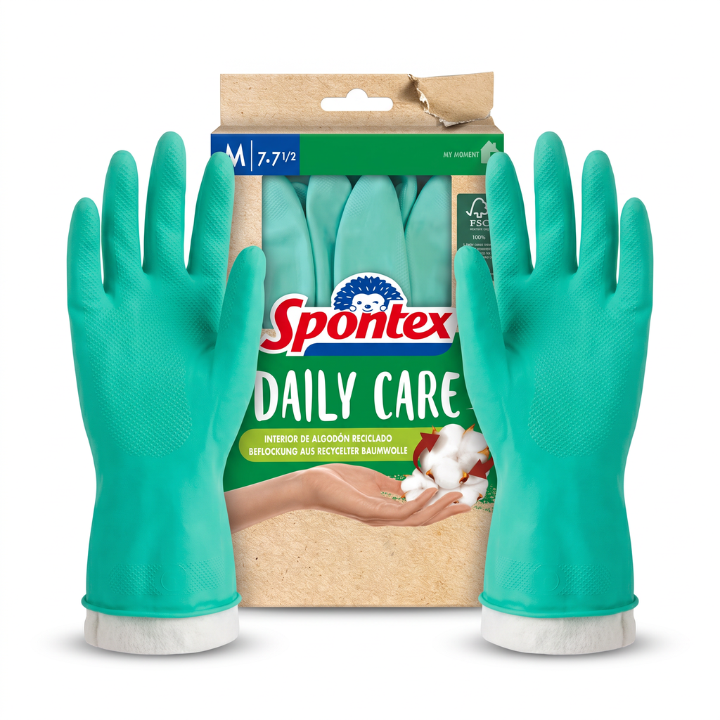 Spontex Daily Care Guantes de Limpieza Verdes Talla M