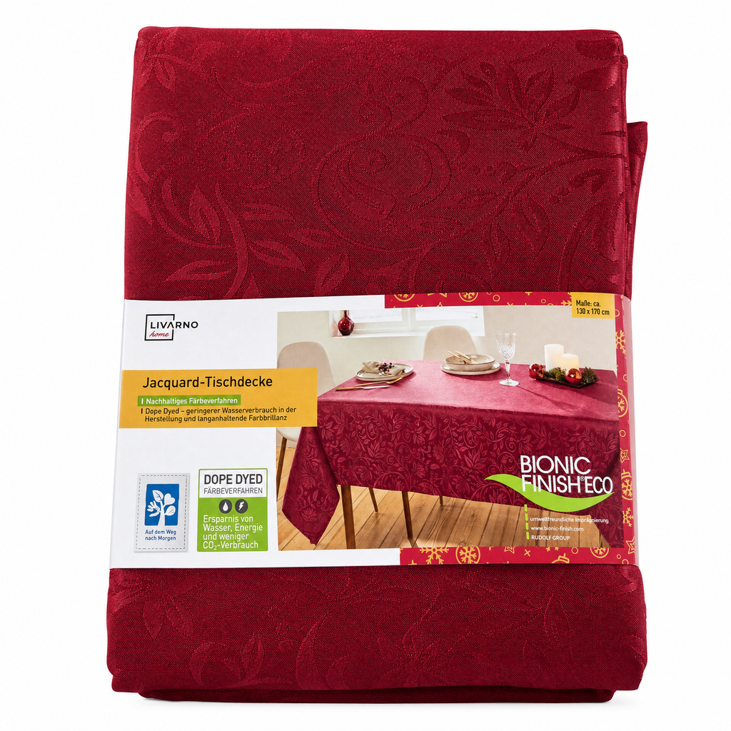 Mantel Jacquard Livarno Home Rojo 130x170cm