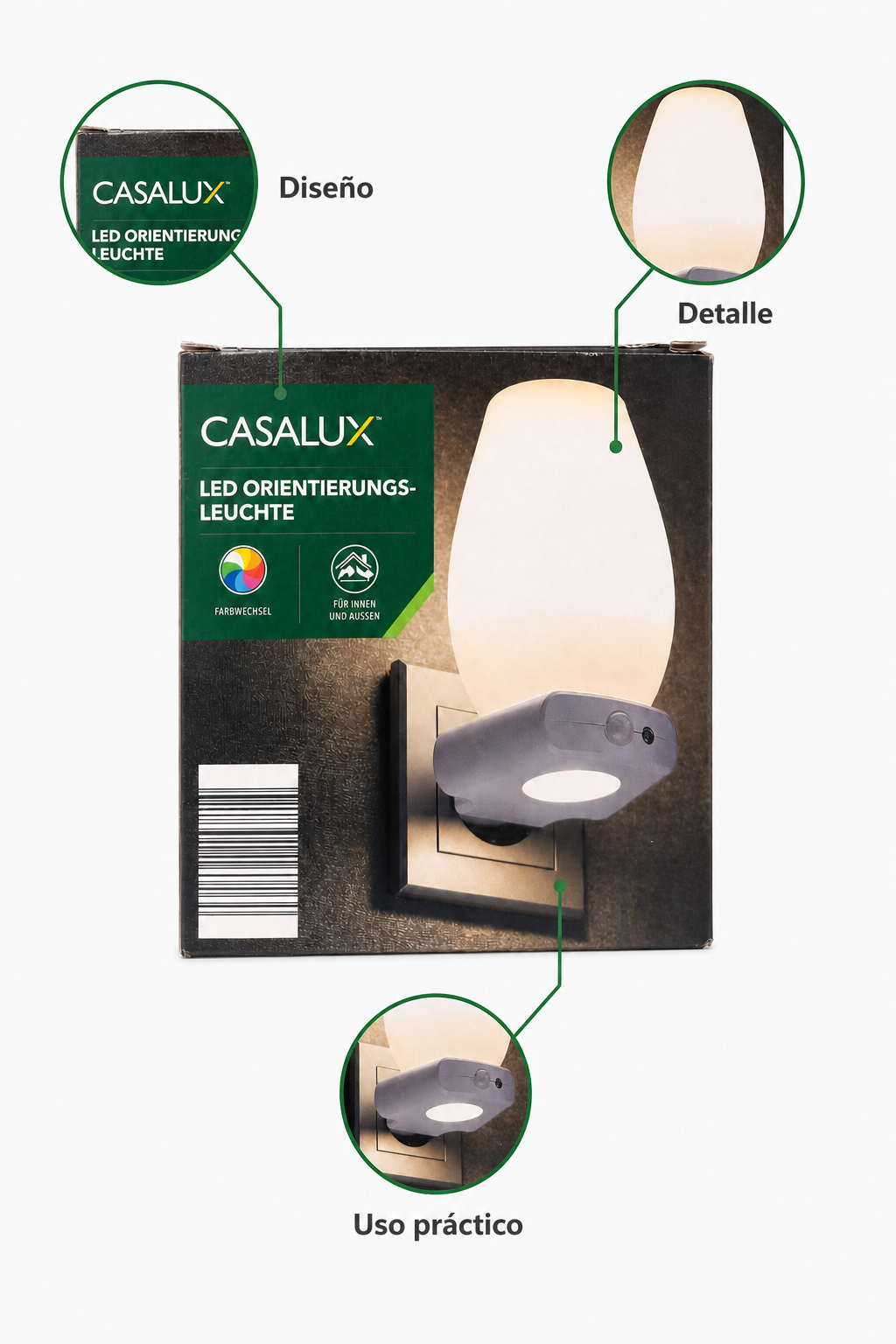 Casalux Luz nocturna orientadora LED de luz tenue