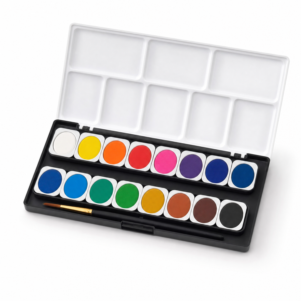 United Office - Set de acuarelas en pastillas con estuche y pincel