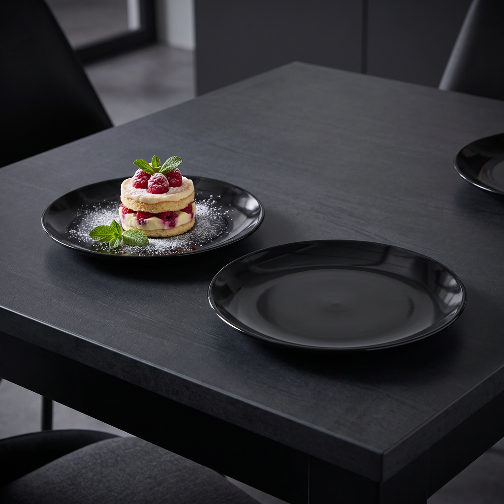 Livarno Home Set de 2 Platos de Gres Negros Ø 20,5 cm