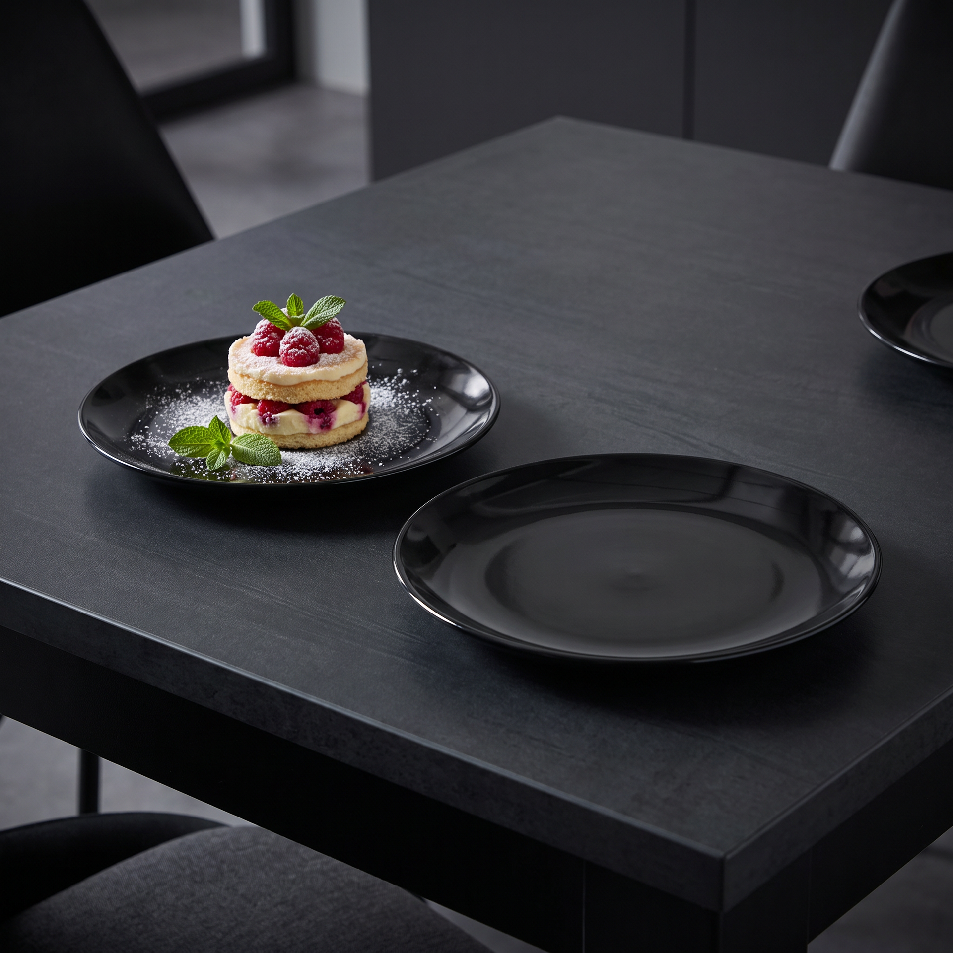 Livarno Home Set de 2 Platos de Gres Negros Ø 20,5 cm