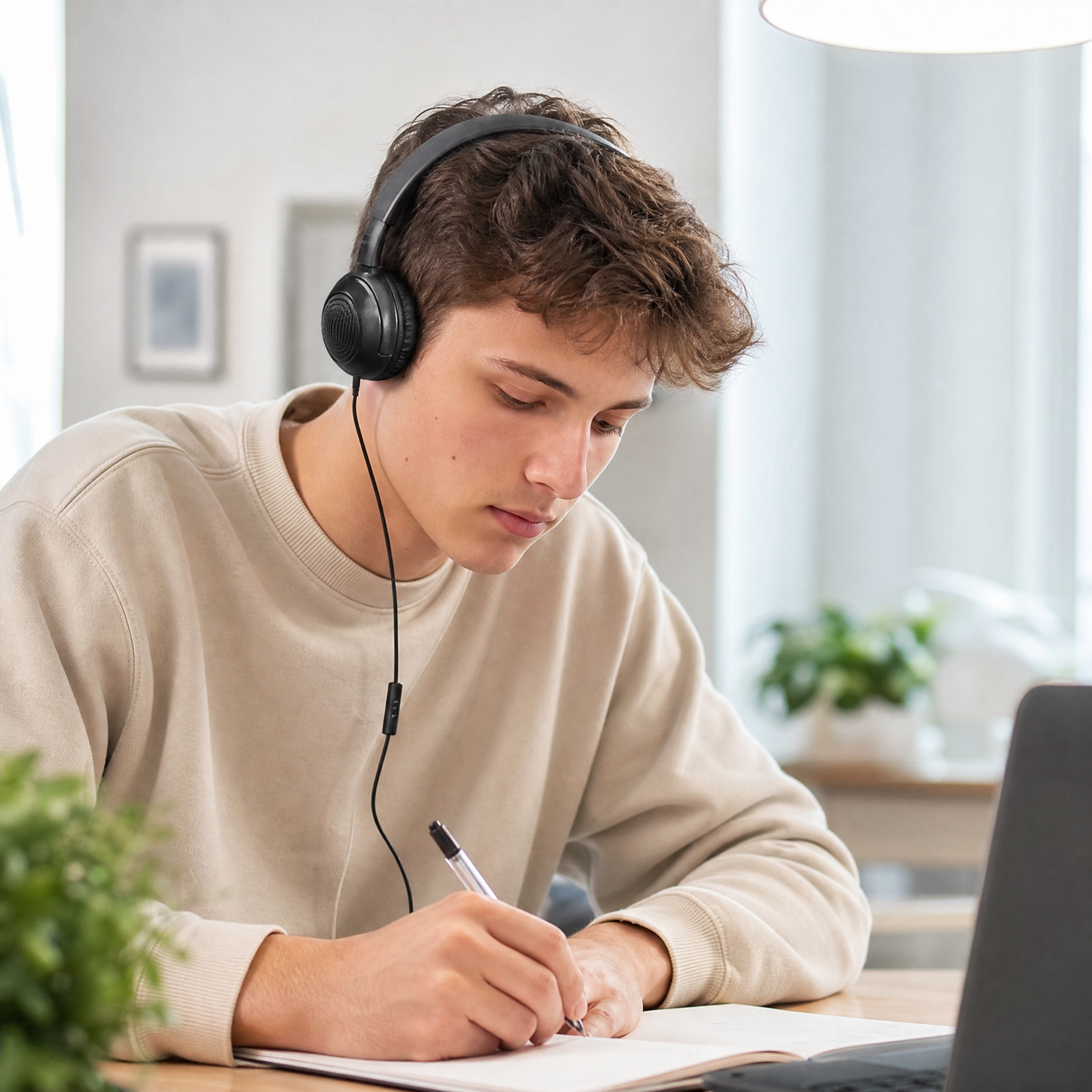 Auriculares on-ear plegables con cable y control en línea, negros