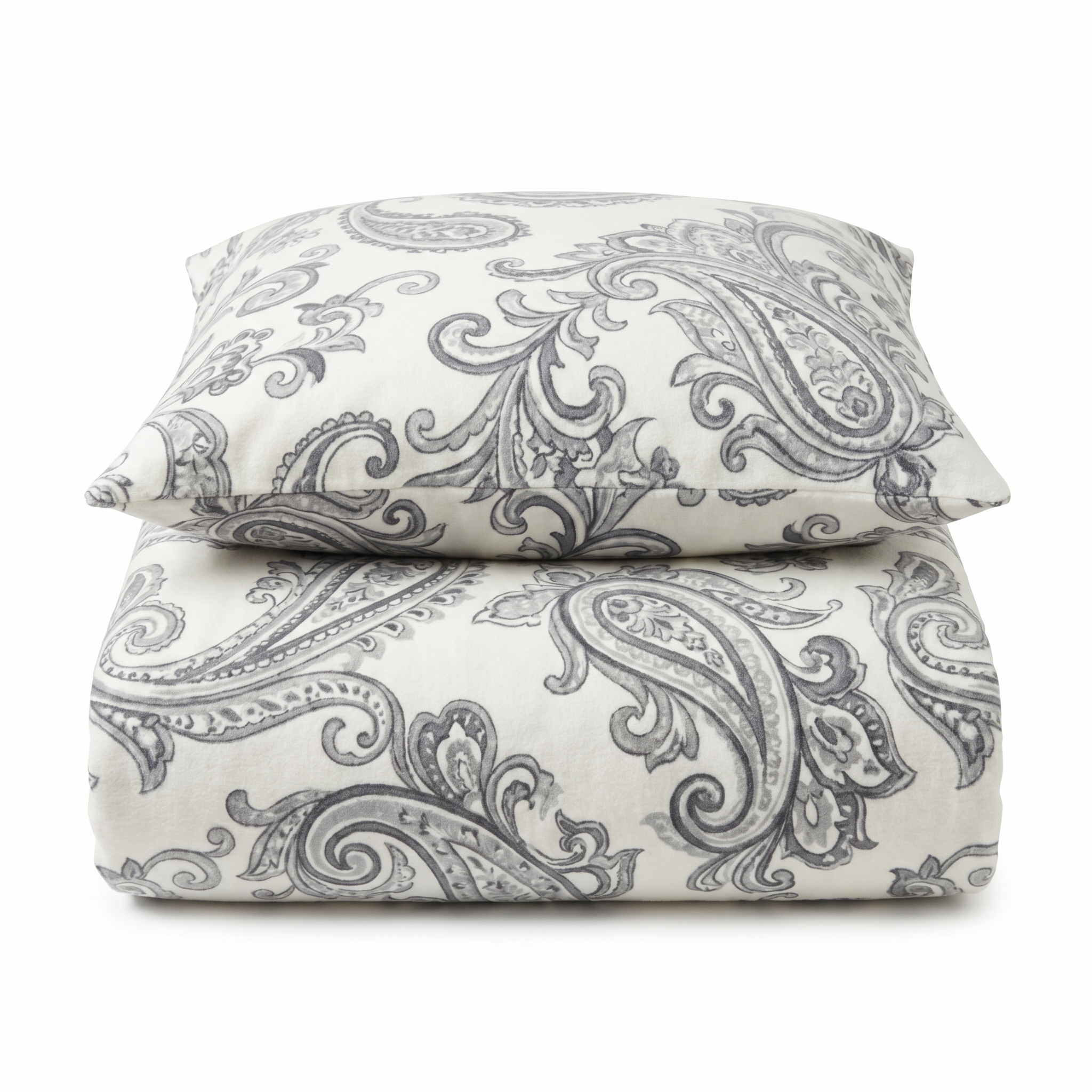 Ropa de Cama Franela Novitesse — Paisley Gris 135x200cm
