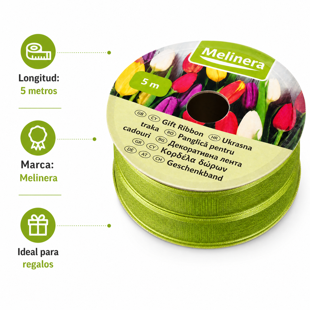 Melinera Cinta decorativa para envolver regalos 5 m
