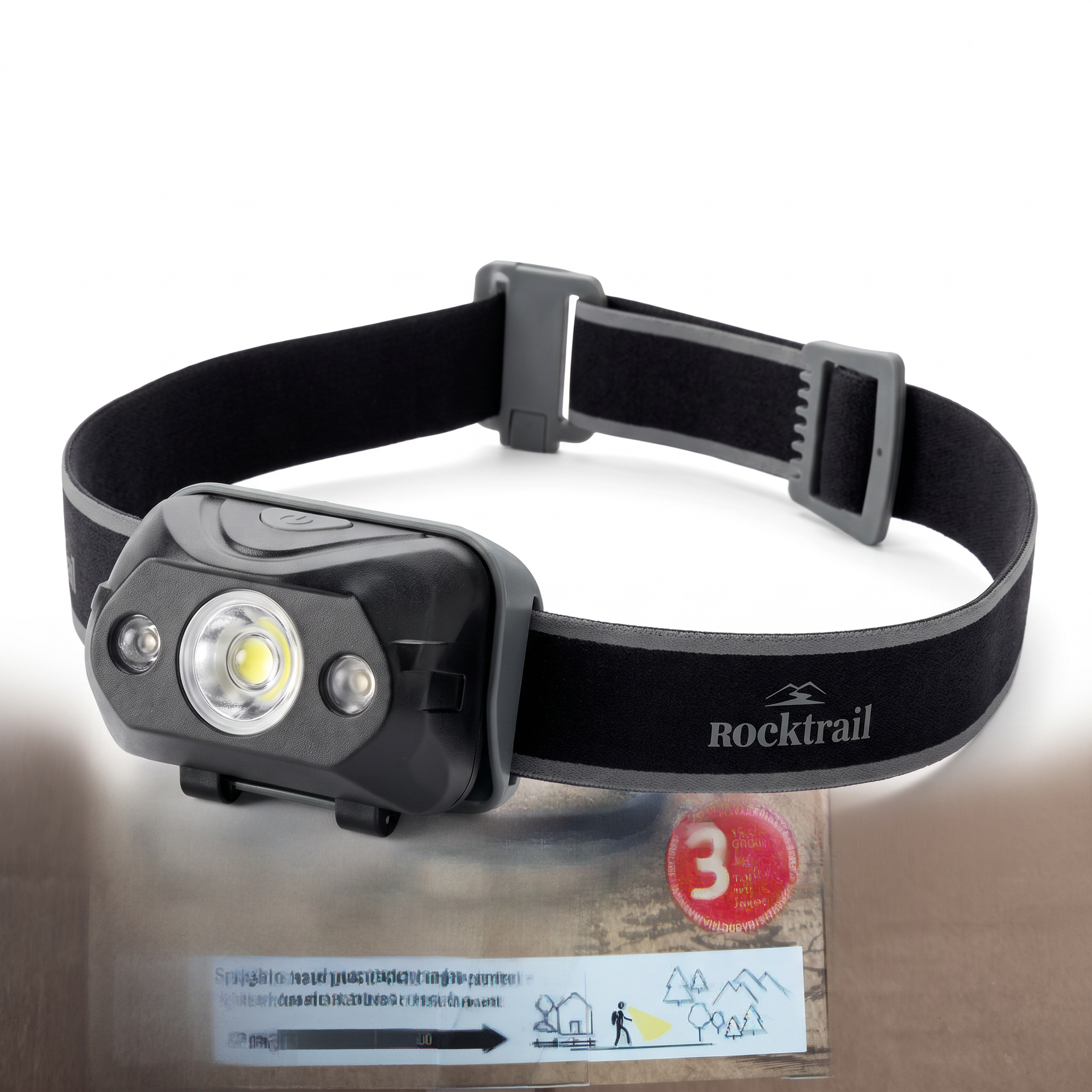 Rocktrail Linterna Frontal LED con Sensor 1800 mAh