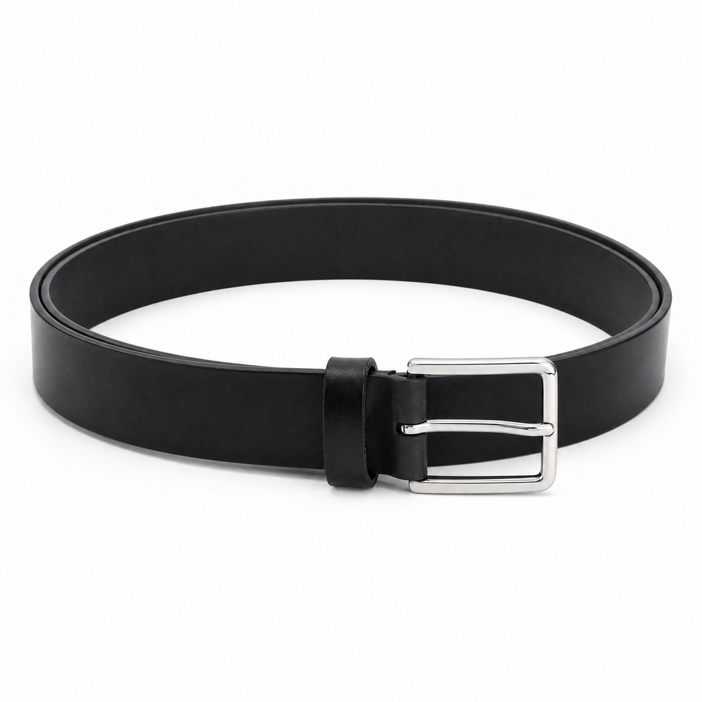 LIVERGY Cinturón de Cuero Negro con Hebilla Clásica - Talla 125