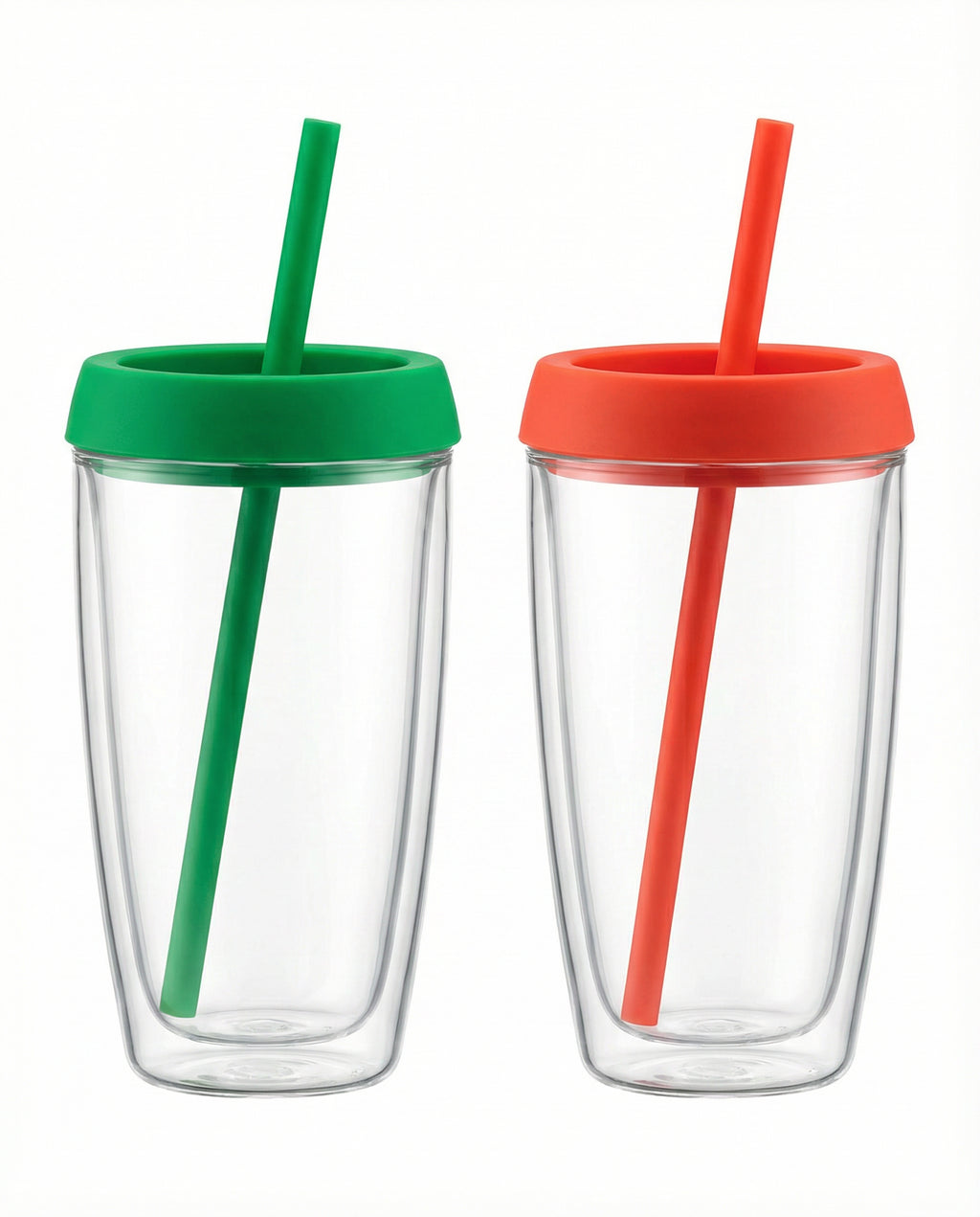 Set 2 Vasos Doble Pared Bodum Pavina To Go 600ml con Pajita