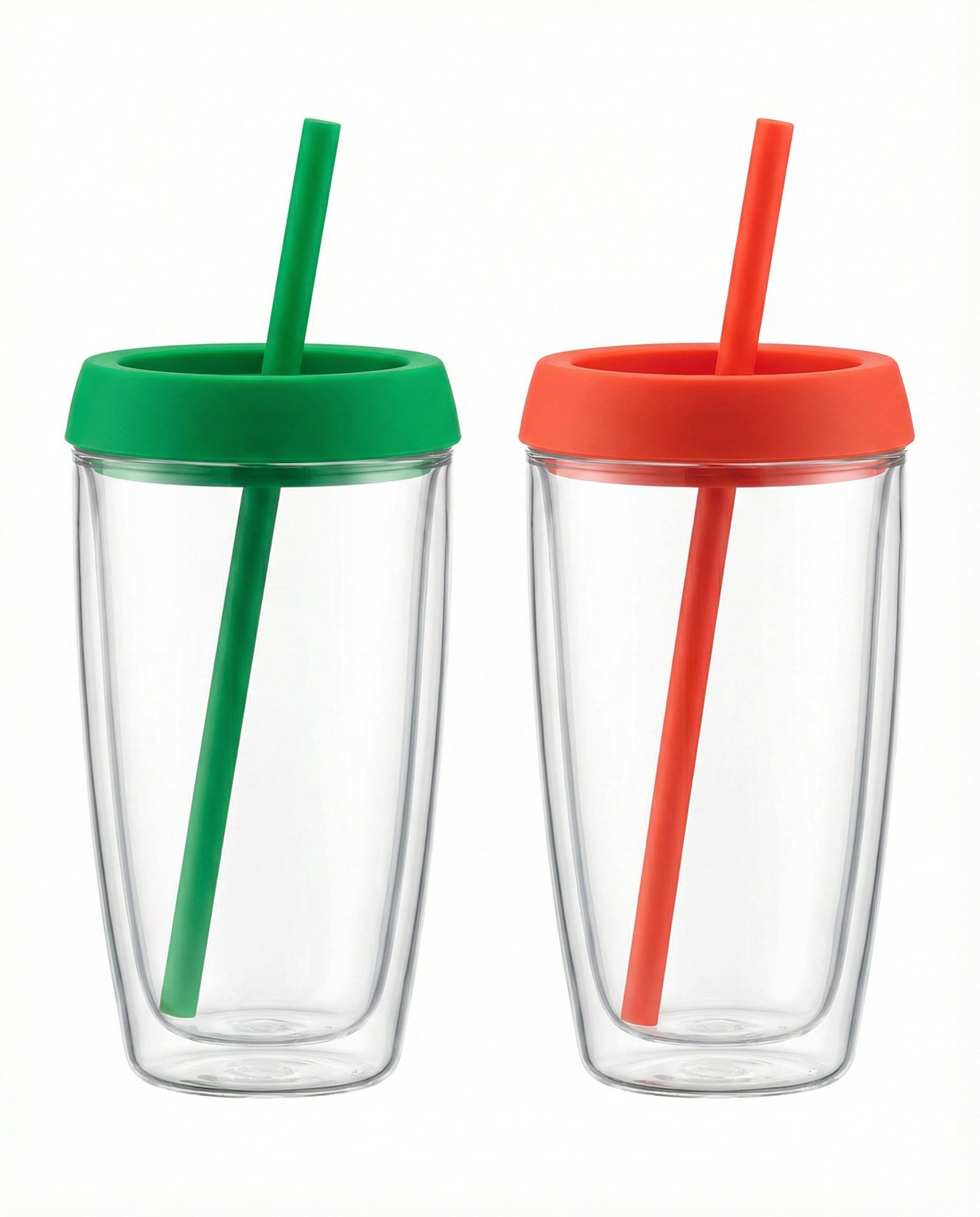 Set 2 Vasos Doble Pared Bodum Pavina To Go 600ml con Pajita