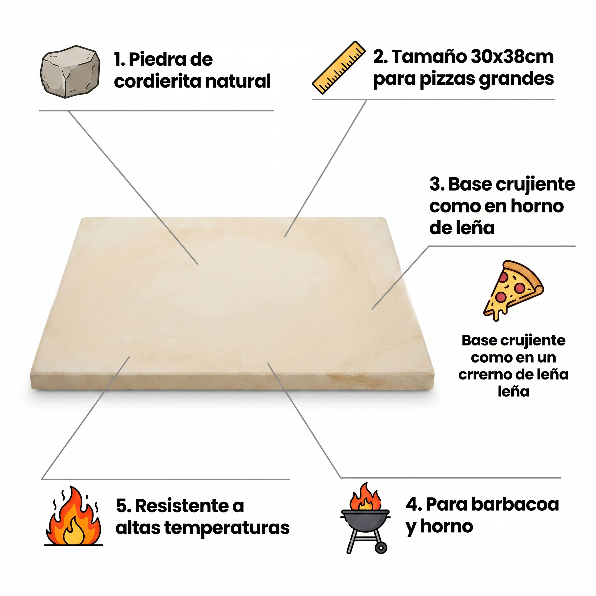 Piedra para Pizza Grill Meister 30x38cm
