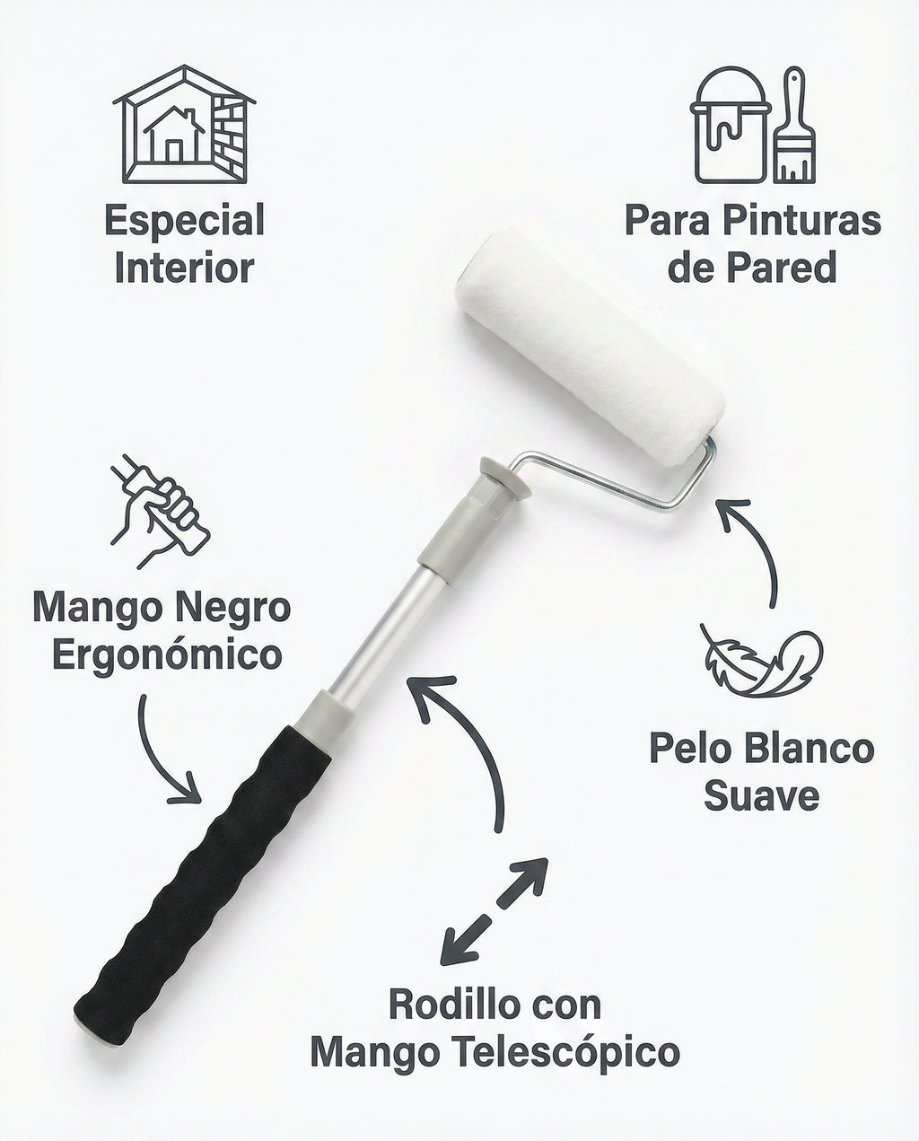 Rodillo Pintura Telescópico Deco Craft Interior