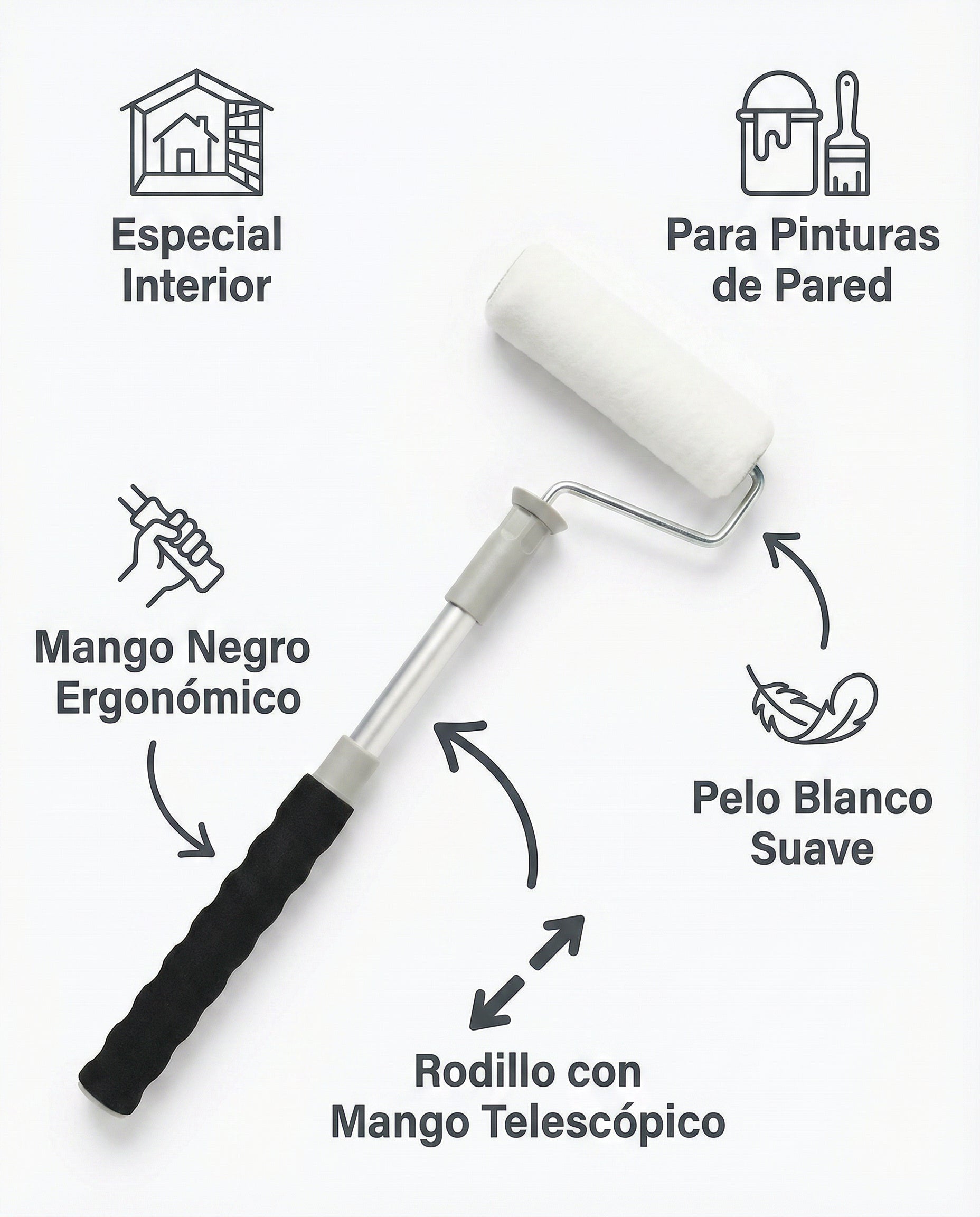 Rodillo Pintura Telescópico Deco Craft Interior
