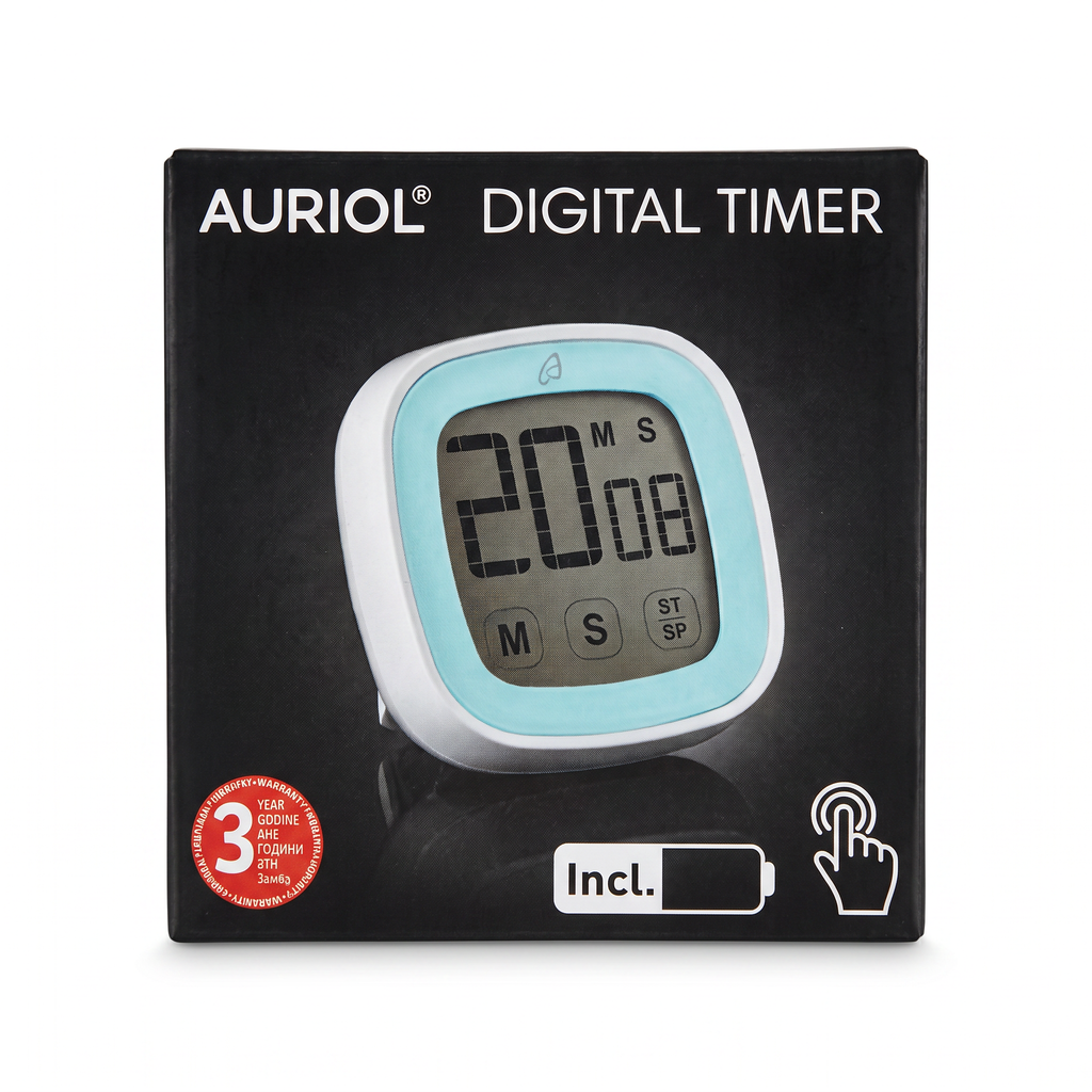 Auriol Temporizador Digital de Cocina con Pantalla LCD