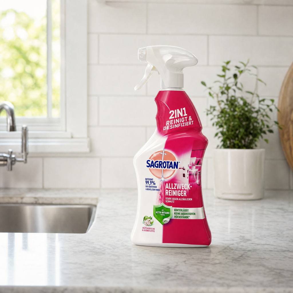 Sagrotan limpiador multiusos desinfectante 2 en 1 - spray, no deja residuos agresivos