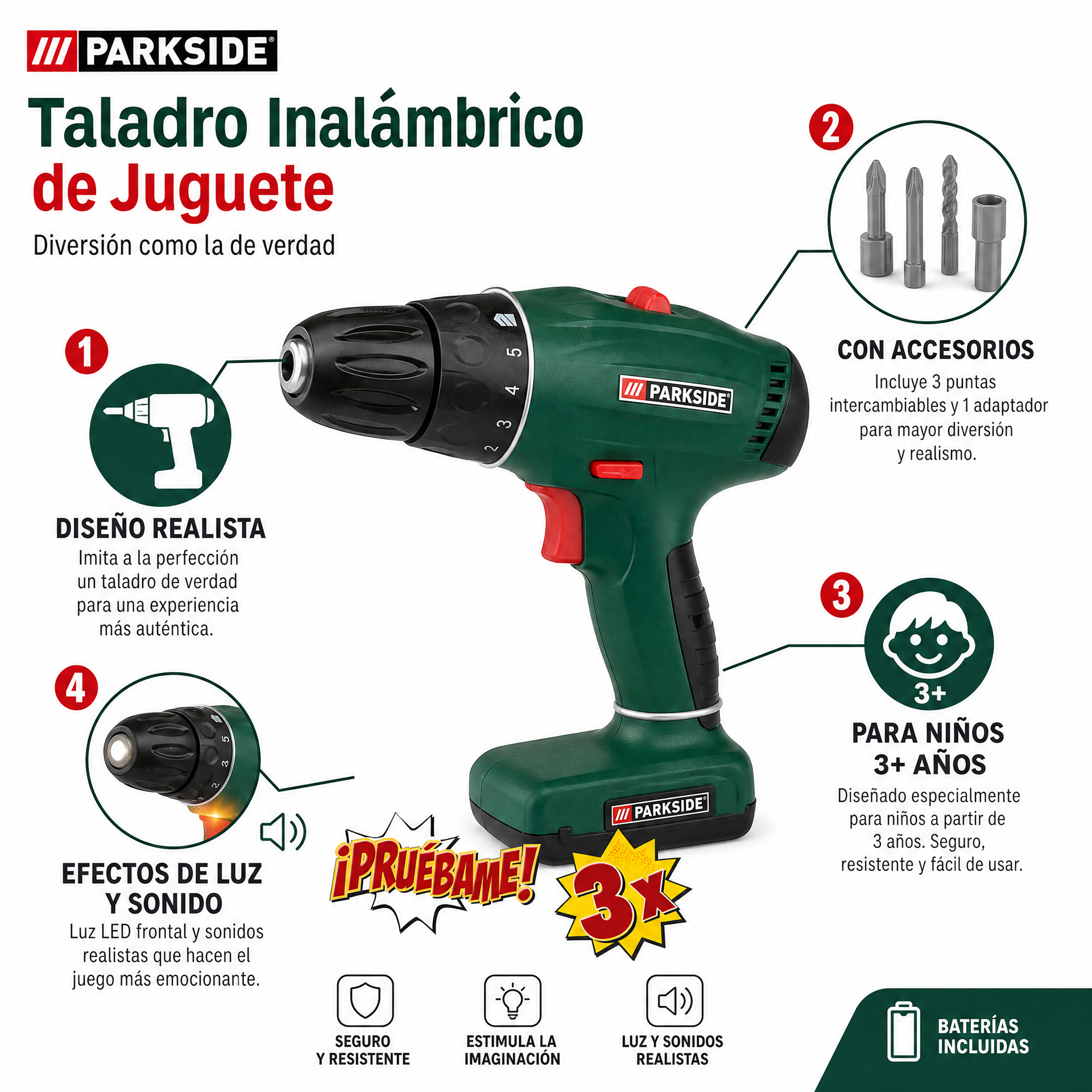 Parkside PP 18 A1 Taladro Juguete Inalambrico