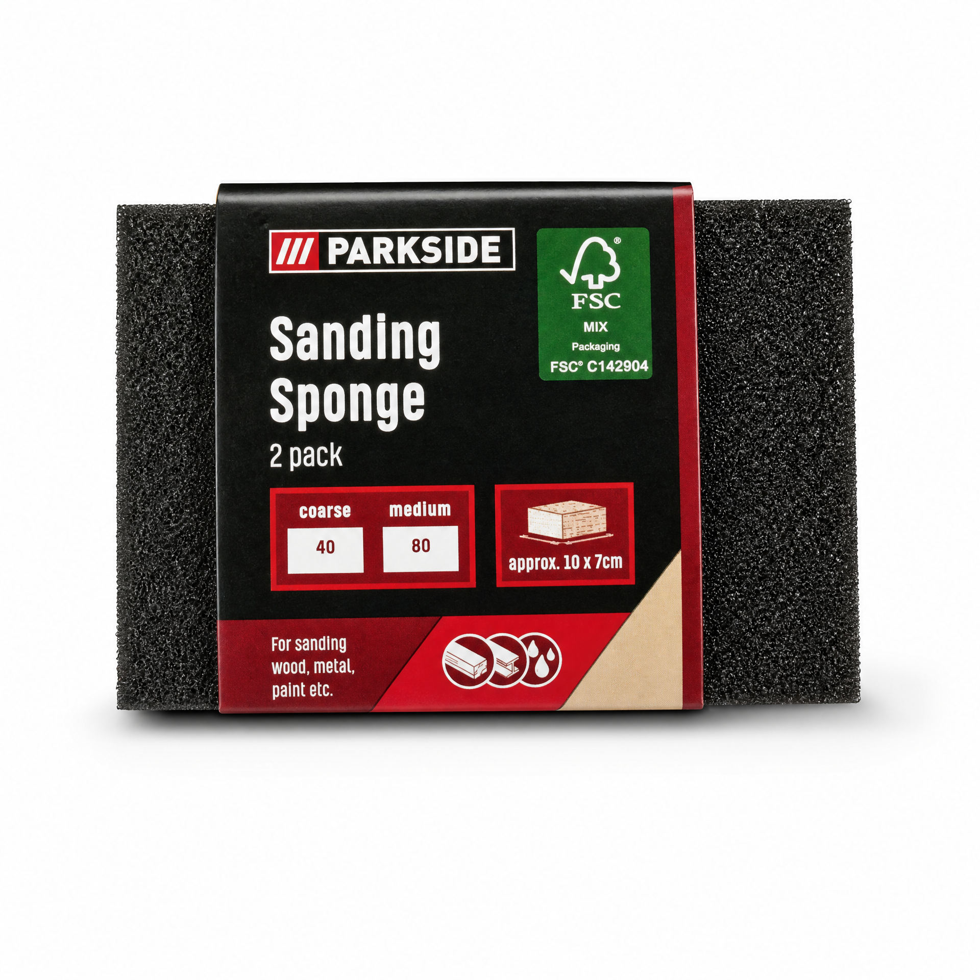 Pack de 2 esponjas de lijado PARKSIDE, granos 40 y 80