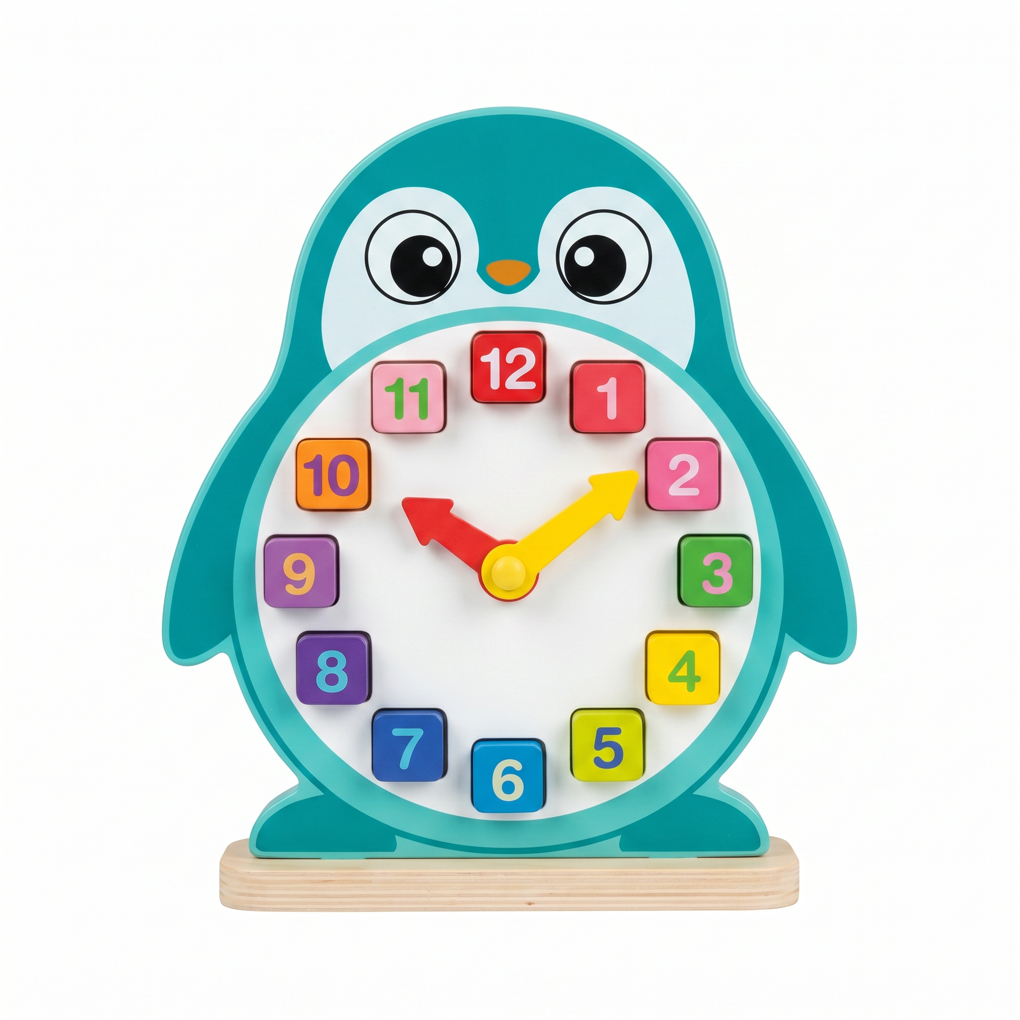 Reloj Educativo de Madera Playtive — Pingüino (14 Piezas, 1+ Años)