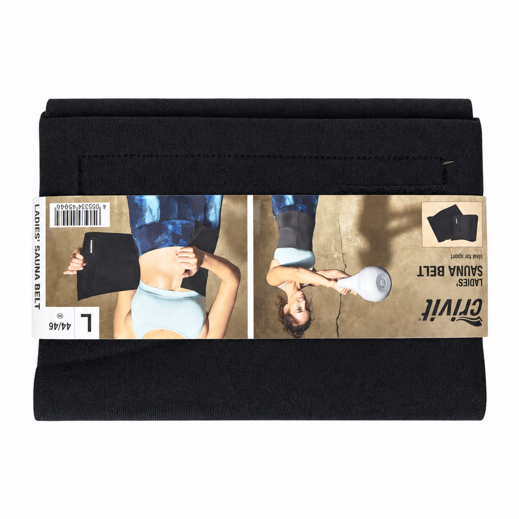 Cinturón sauna Crivit negro para mujer: portada blanca