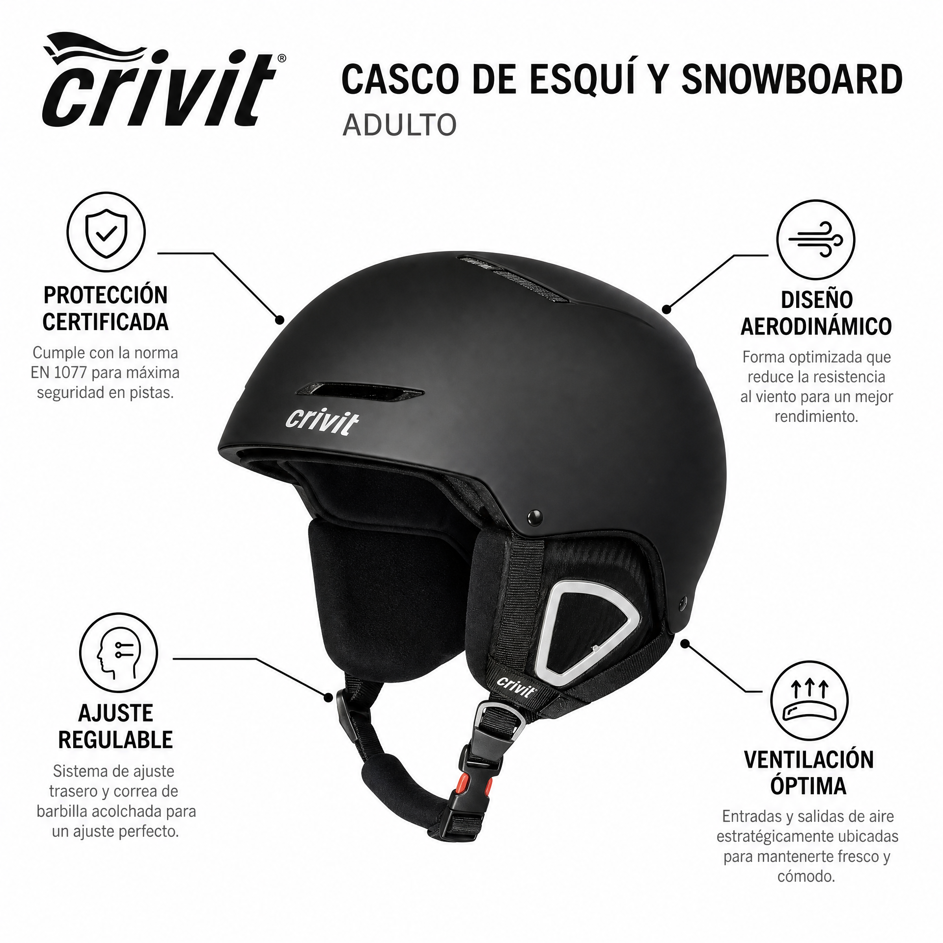 Crivit Casco Esquí y Snowboard Adulto