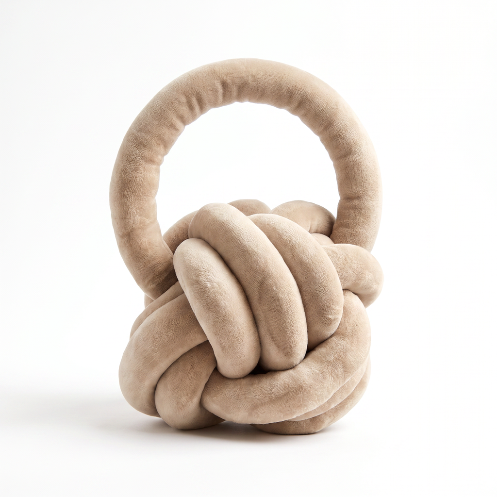 Bolso de Mano de Nudo Beige