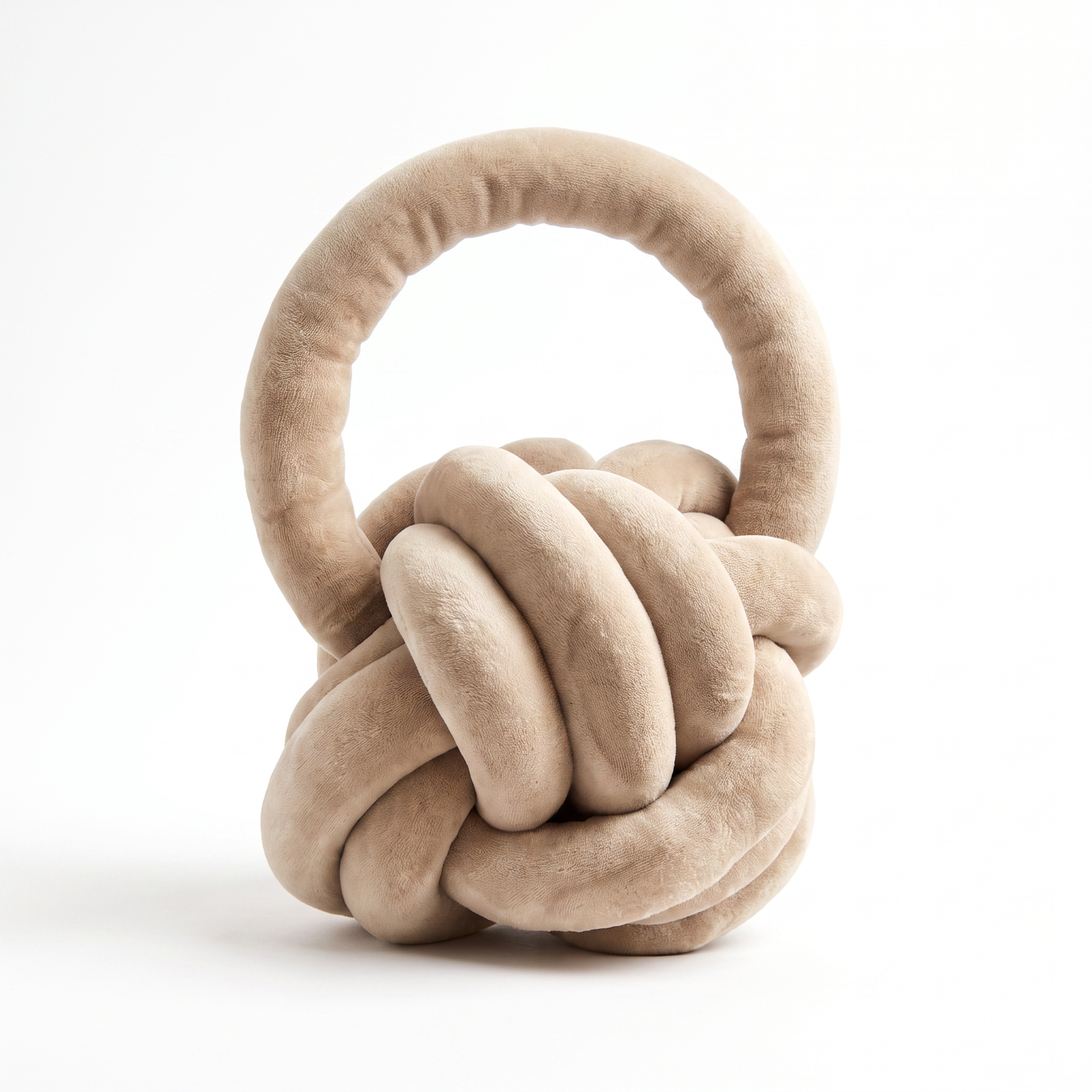 Bolso de Mano de Nudo Beige