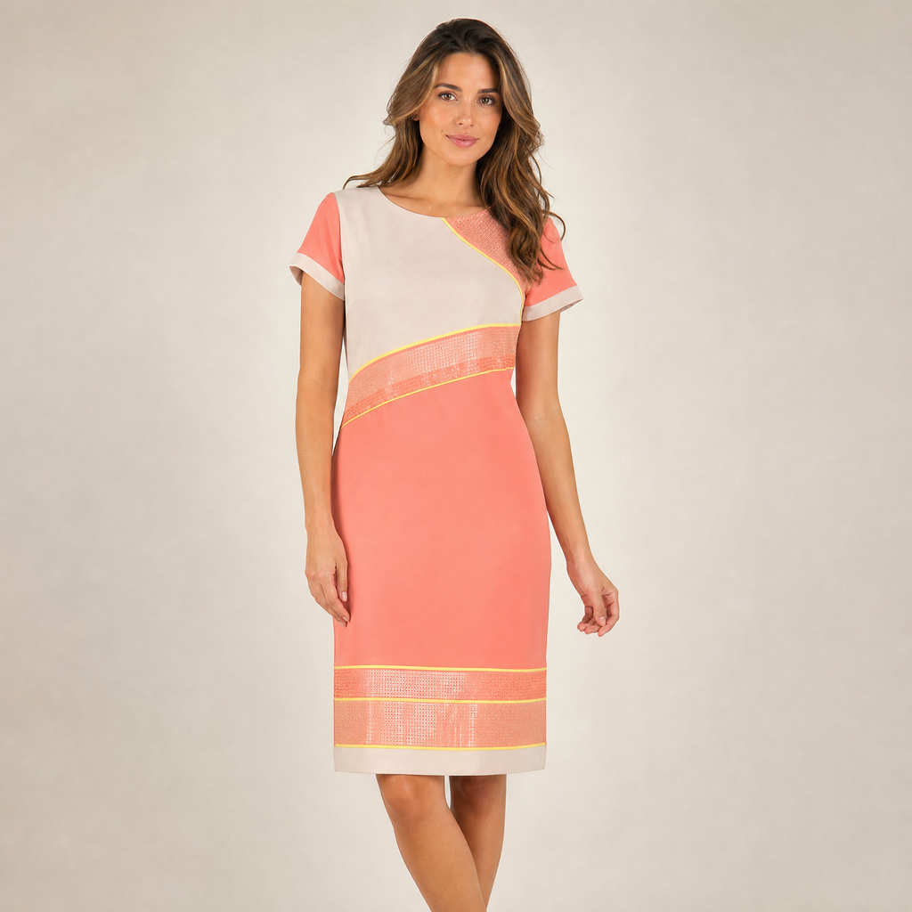 Vestido Salmón con Lentejuelas · Tallas 38 y 40 | Rac & Tac