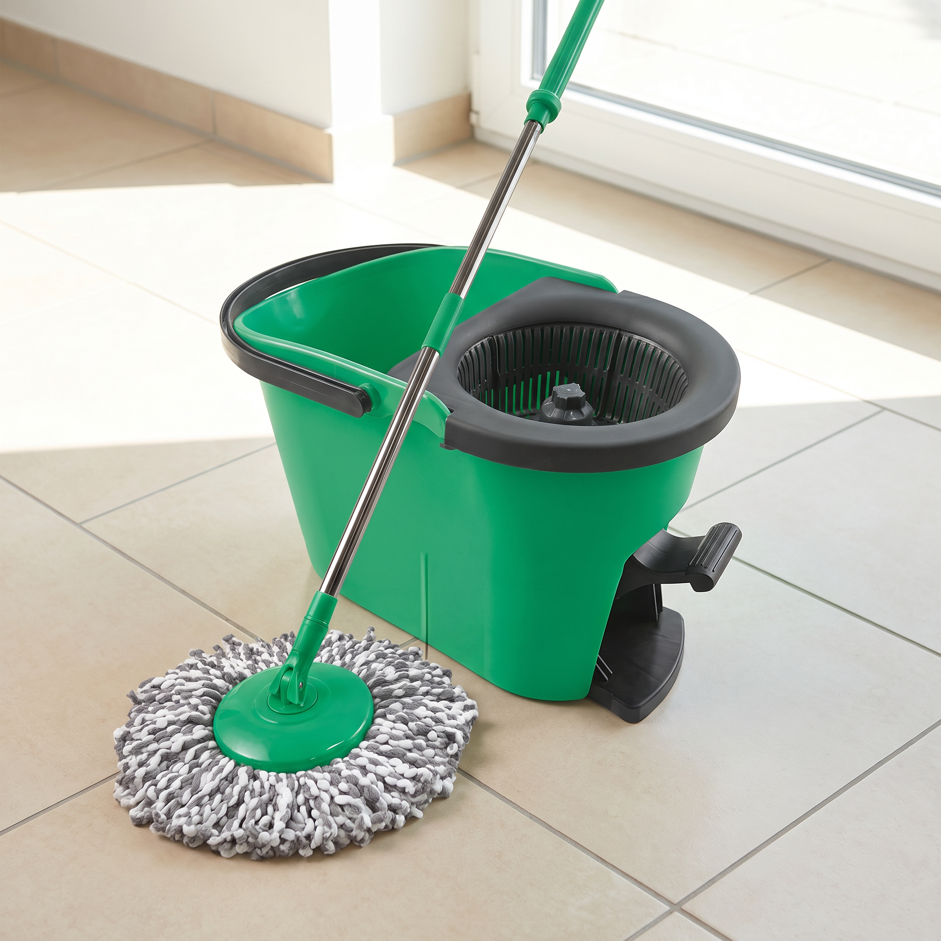 CLEANmaxx Power-Wischmopp con Cubo de 8 L