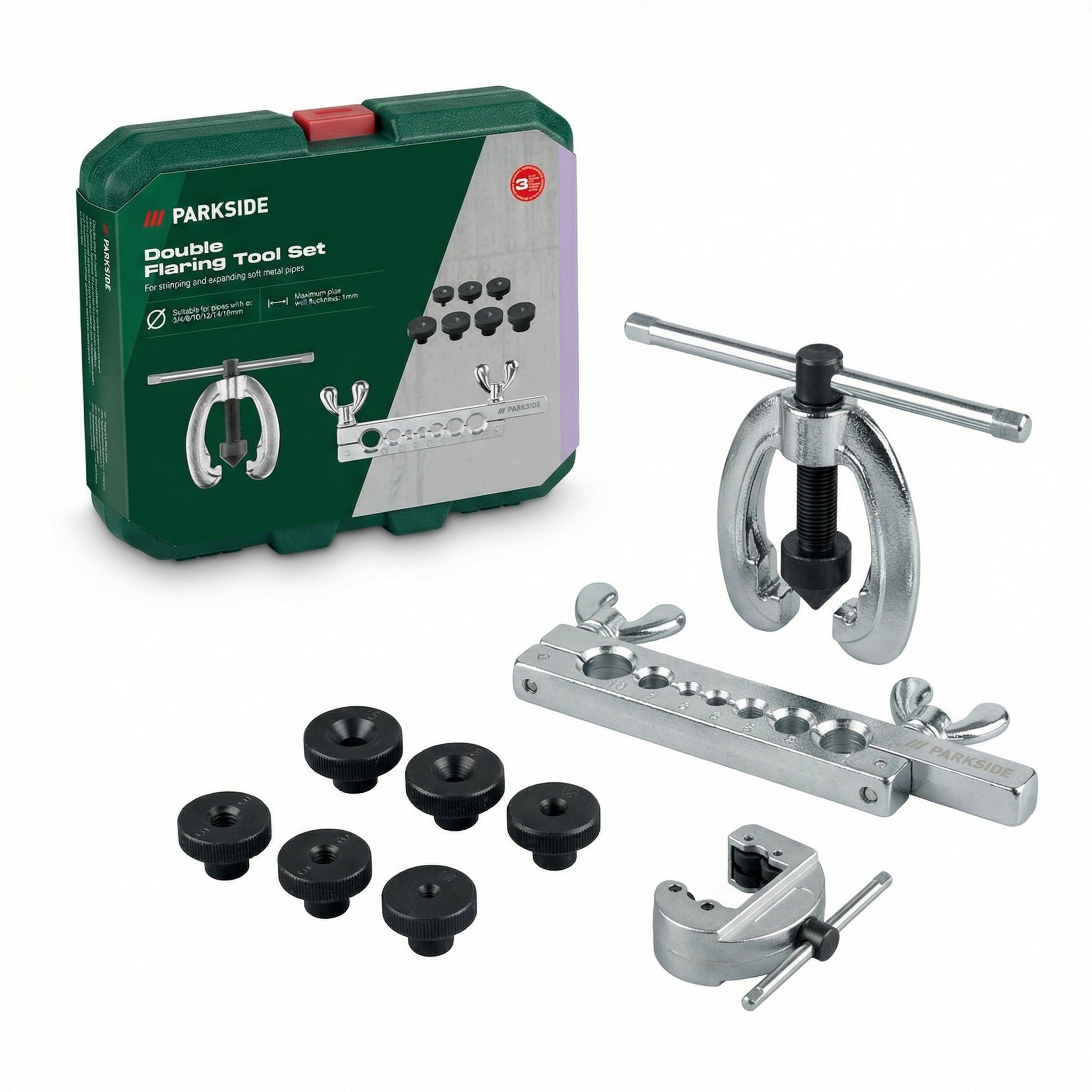 Abocardador Doble para Tuberías 3-16mm con Cortatubos y Maletín | Parkside