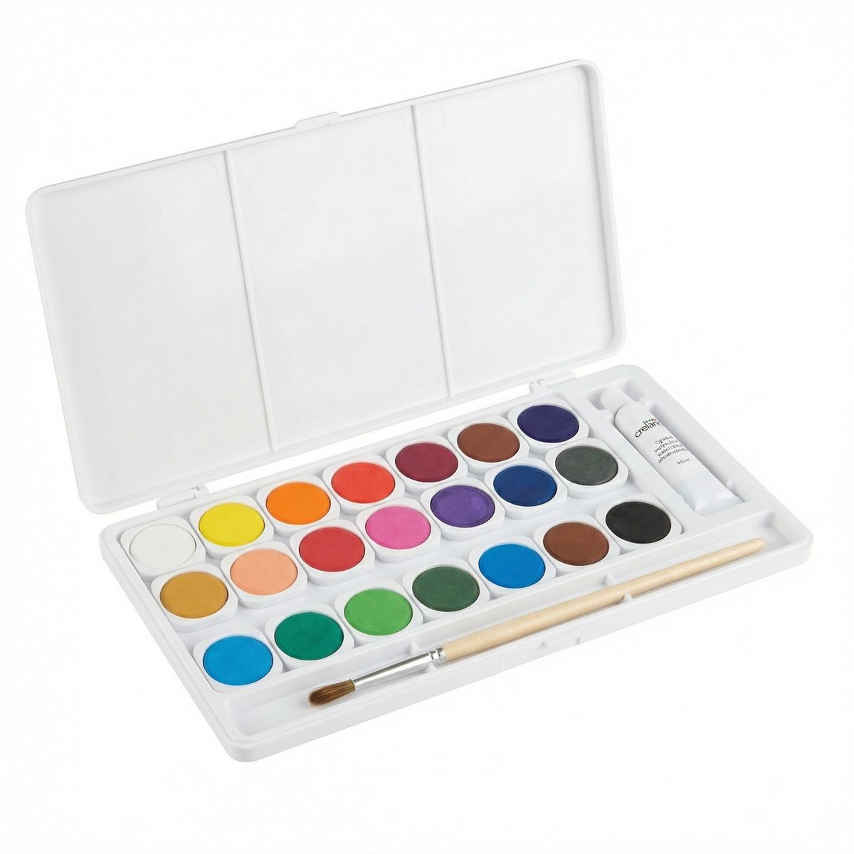 Set Acuarelas Pastilla 24 Colores con Pincel - Crelando