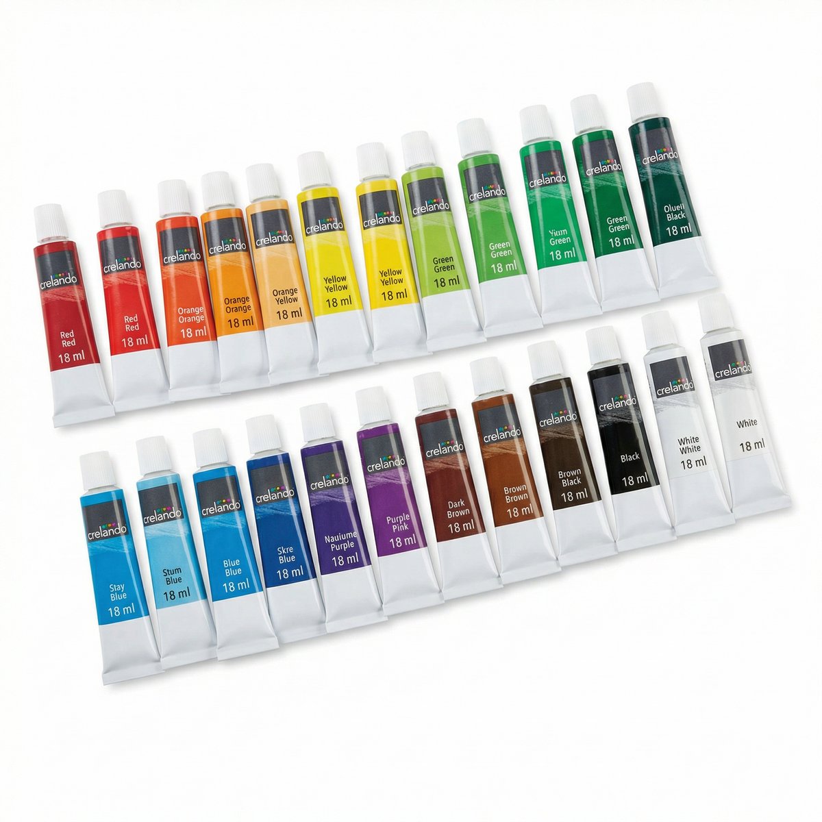 Set 24 Pinturas Acuarela en Tubo 18ml - Crelando