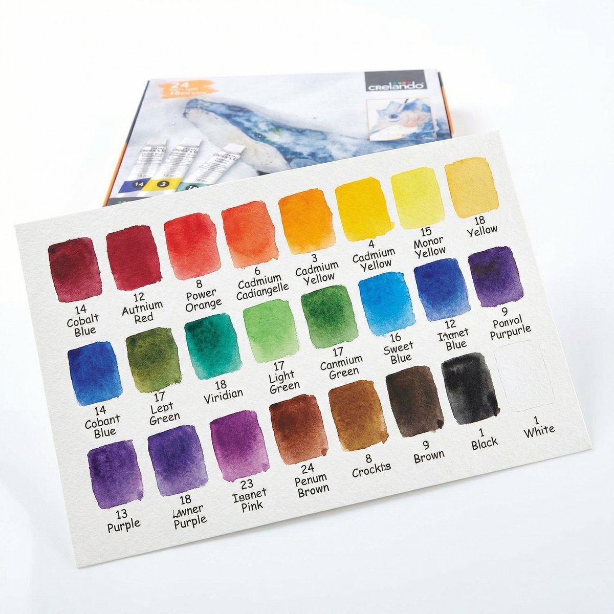 Set 24 Pinturas Acuarela en Tubo 18ml - Crelando