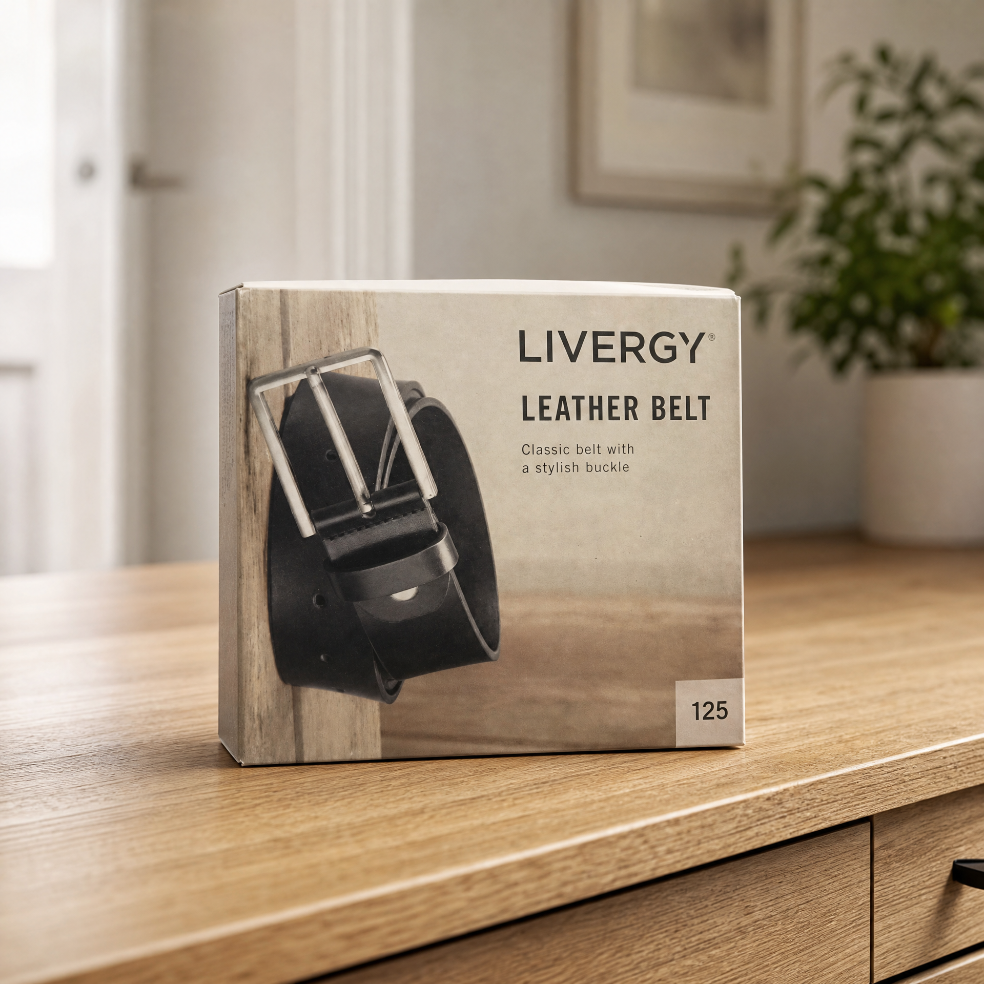 Cinturón Livergy negro talla 125 en ambiente doméstico